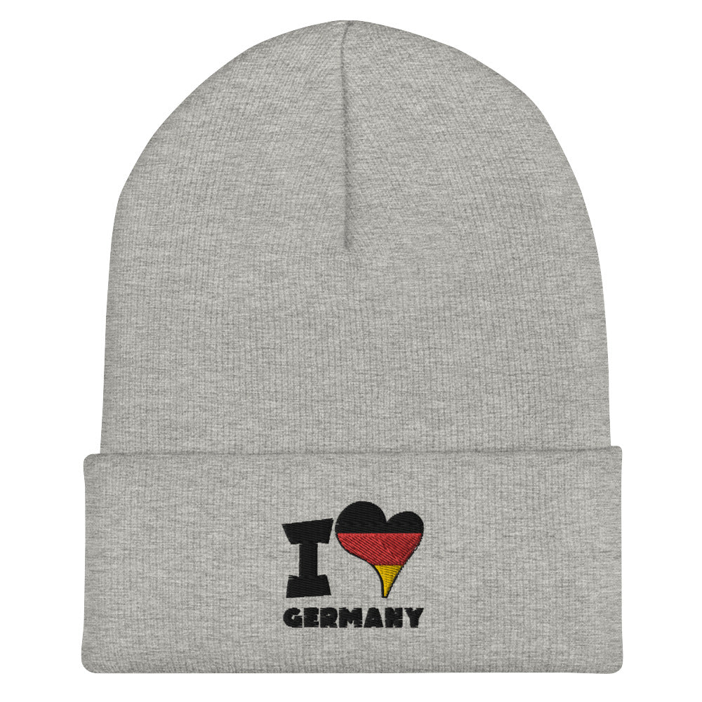 Cuffed Beanie - I Love Germany Flag