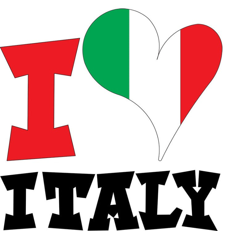 Unisex t-shirt - "I Love Italy" With Flag
