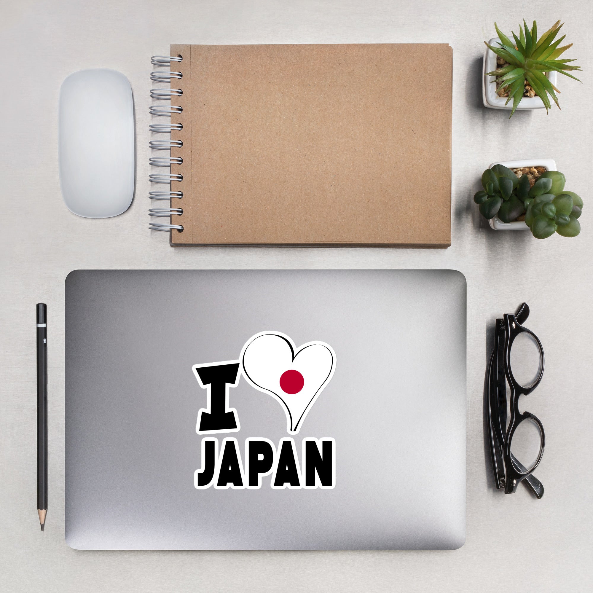 Bubble-free stickers - I Love Japan Flag