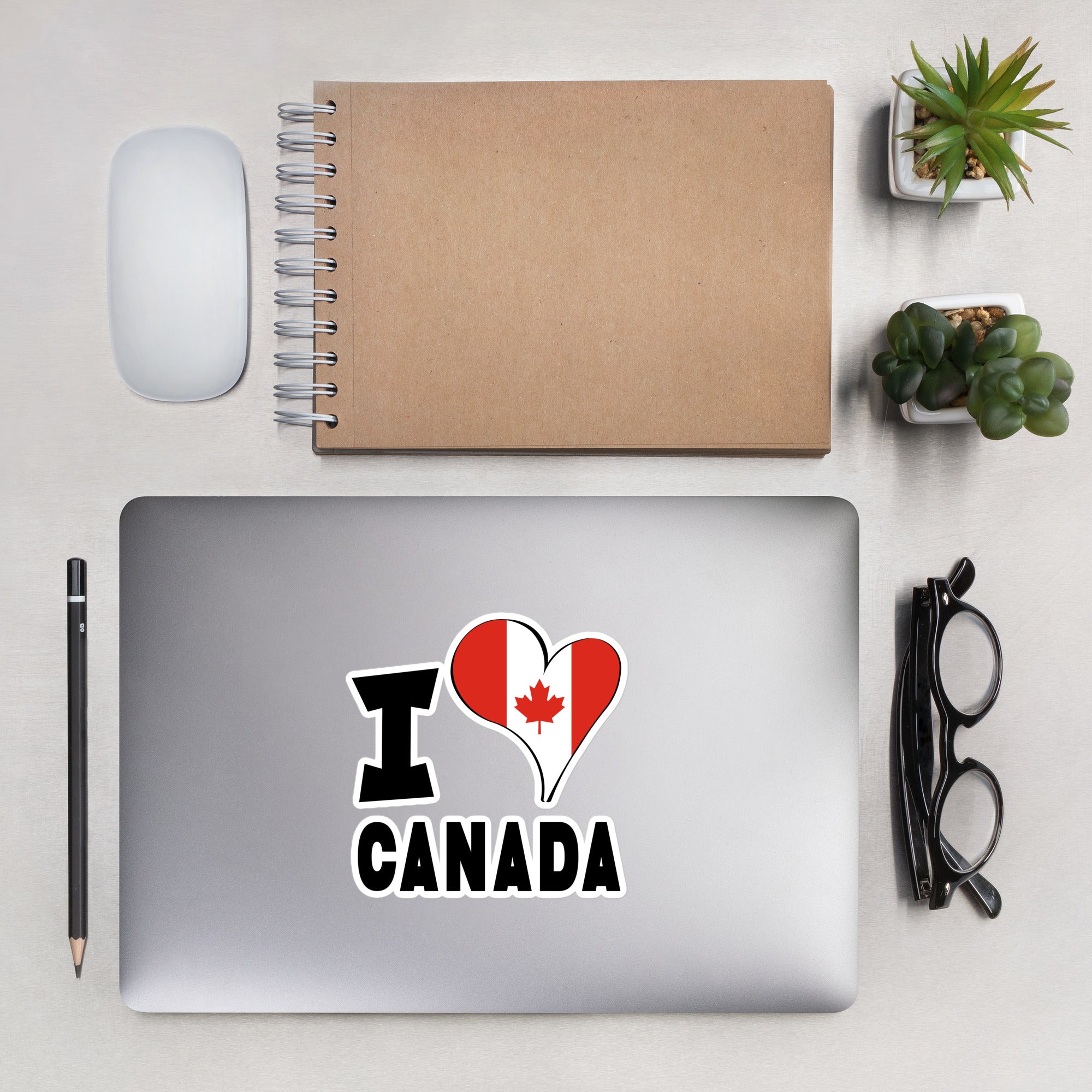 Bubble-free stickers - I Love Canada Flag