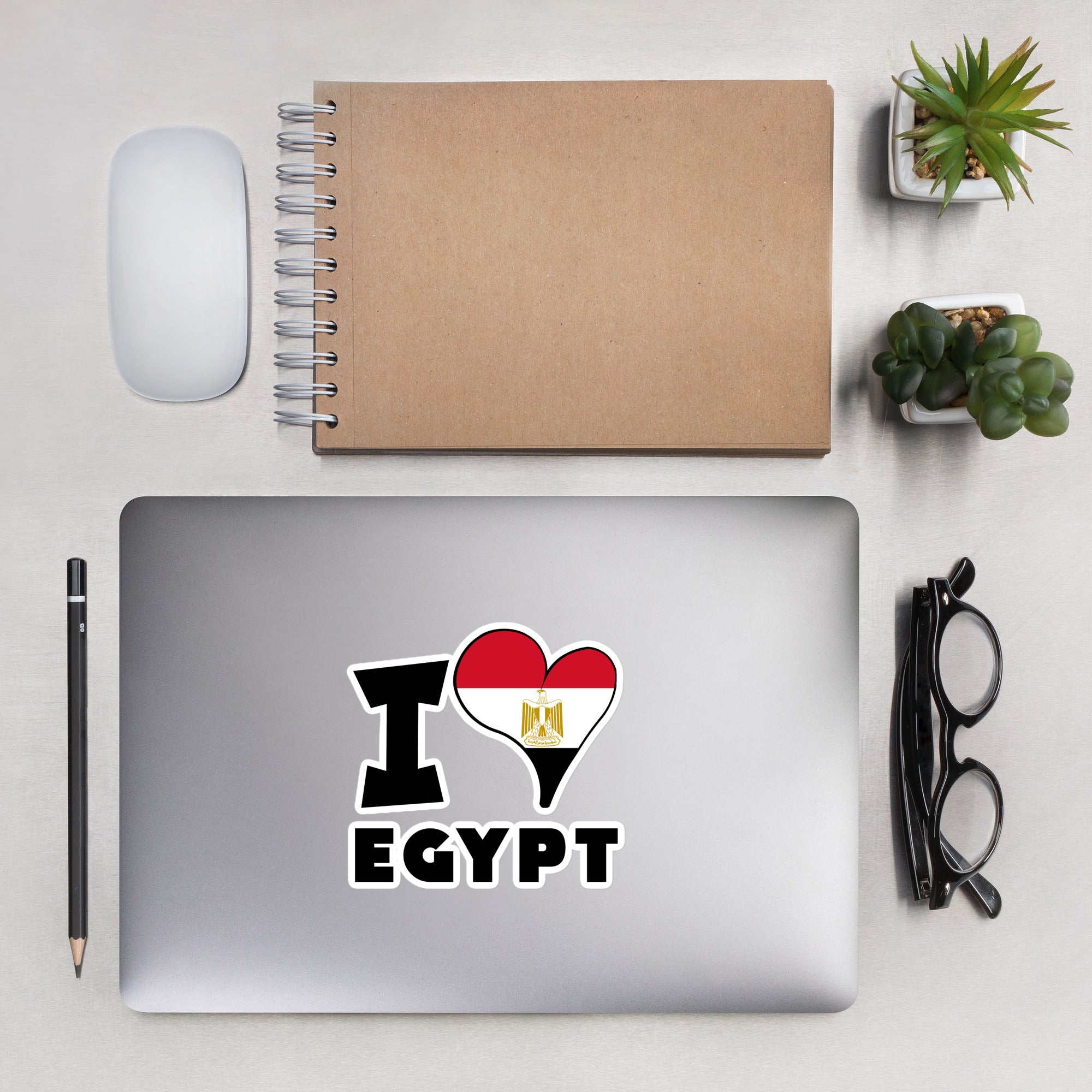 Bubble-free stickers - I Love Egypt Flag