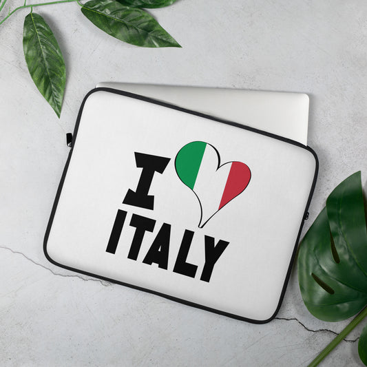 Laptop Sleeve - I Love Italy Flag