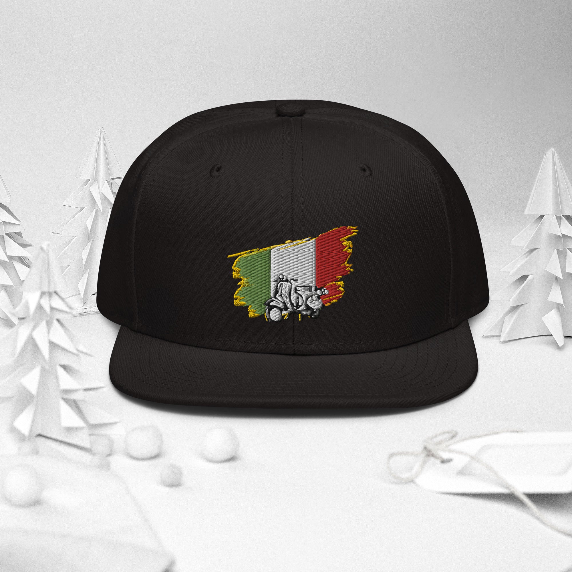 Snapback Hat - Italian Flag And Vespa