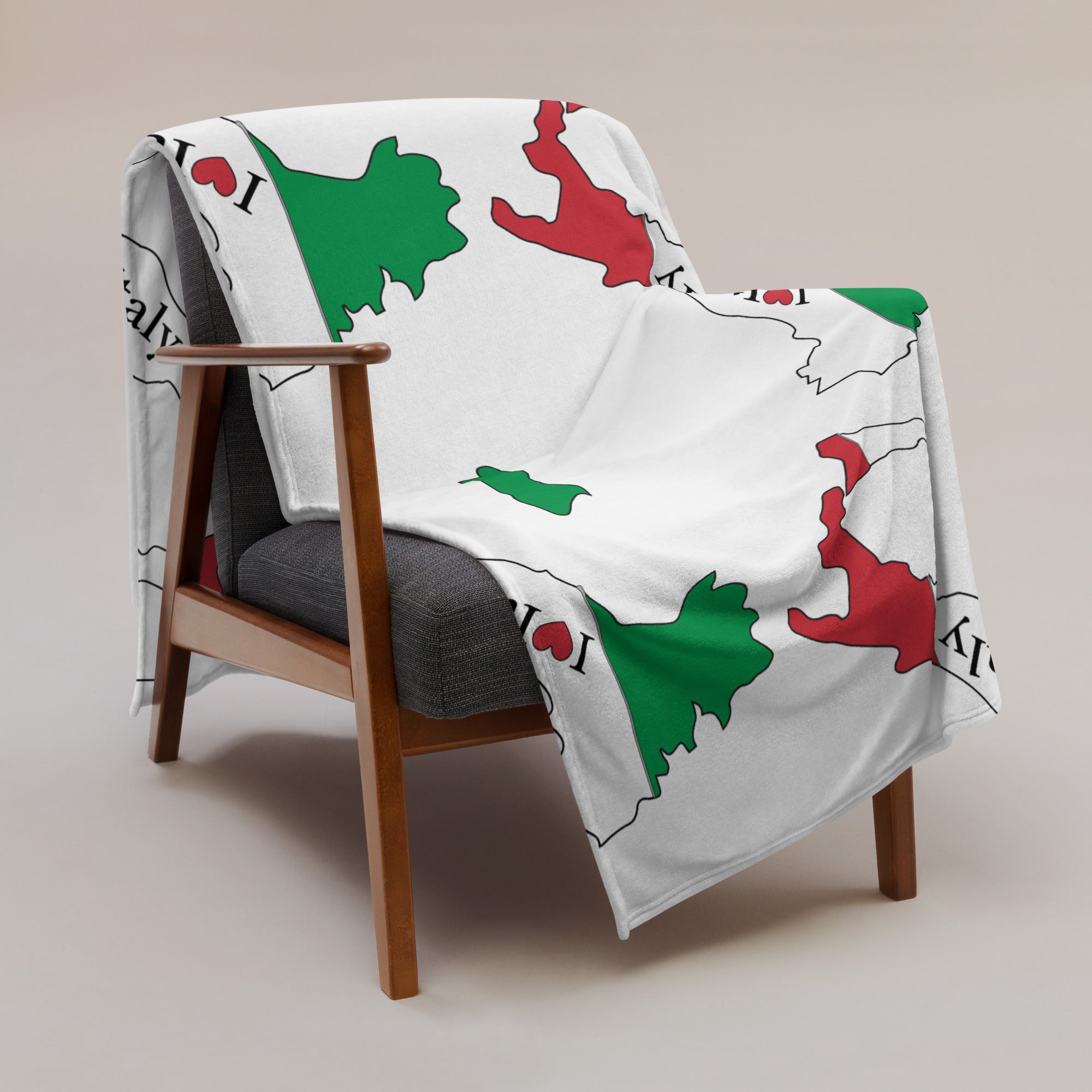 Throw Blanket - I Love Italy Map