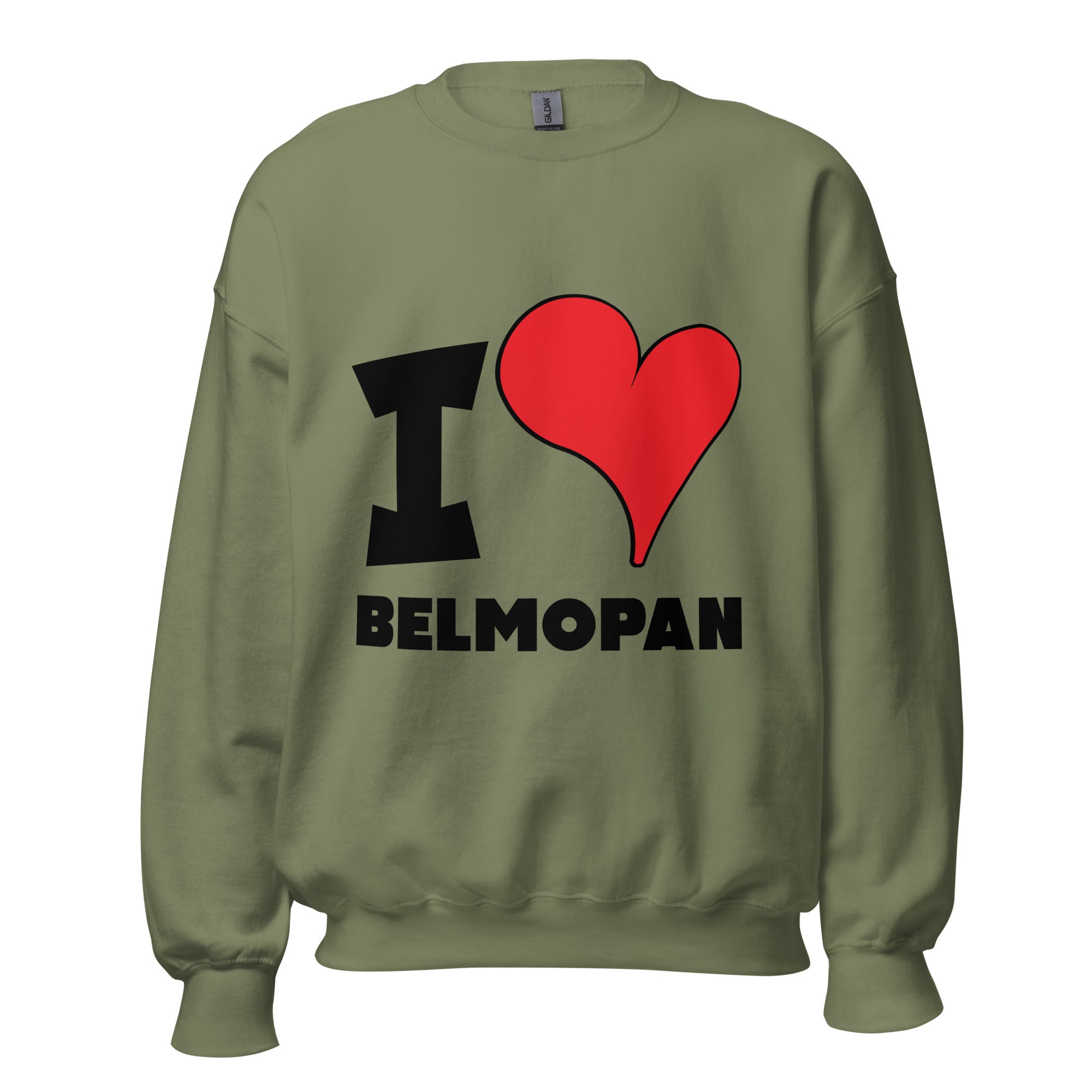 Unisex Sweatshirt - I Love Belmopan Red