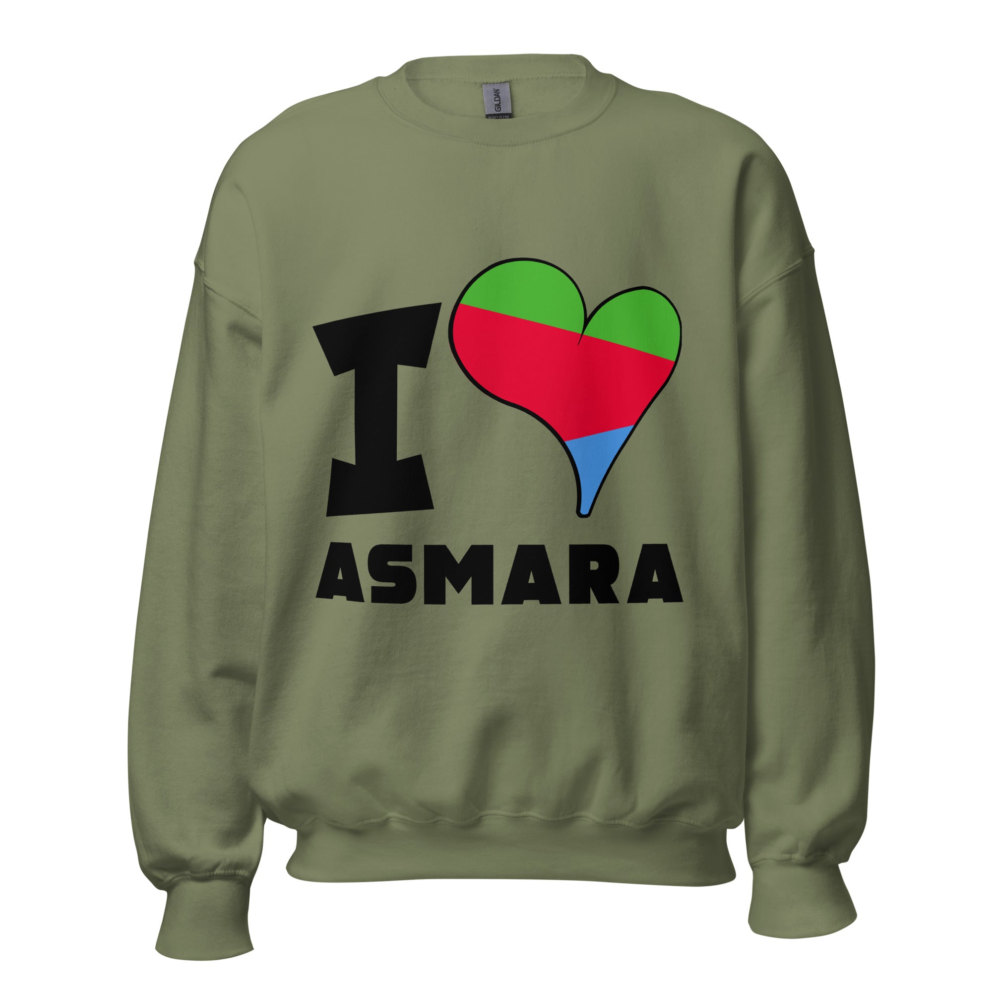 Unisex Sweatshirt - I Love Asmara Flag