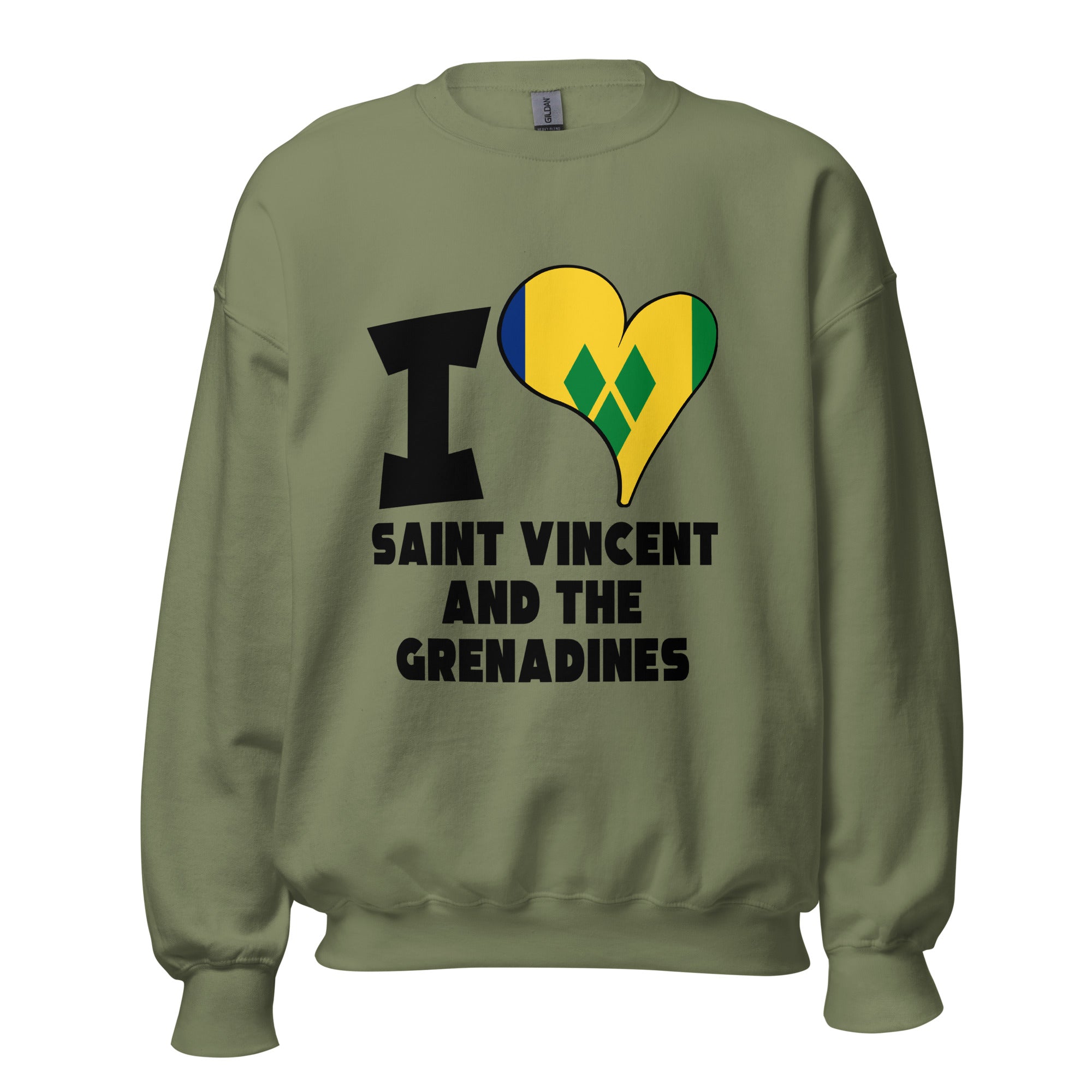 Unisex Sweatshirt - I Love Saint Vincent and the Grenadines Flag