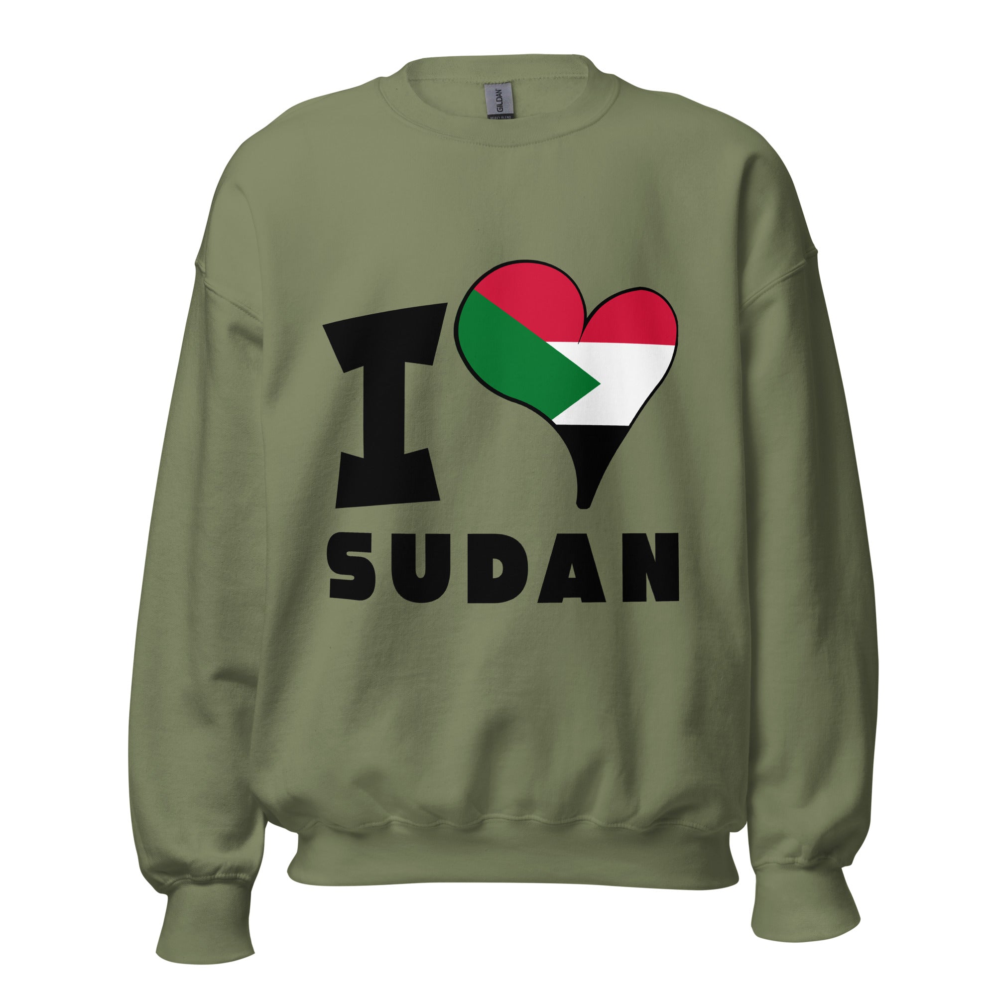 Unisex Sweatshirt - I Love Sudan Flag