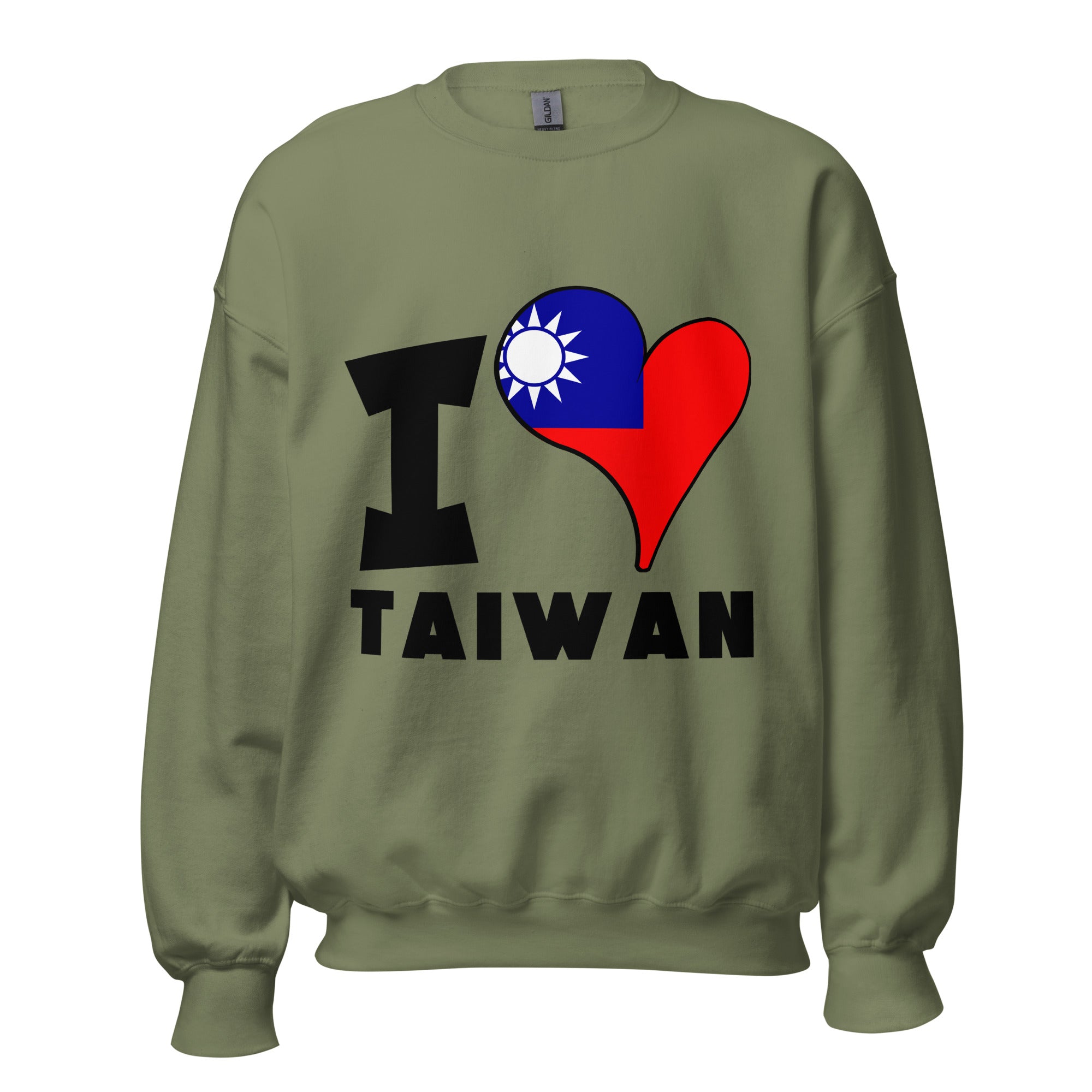 Unisex Sweatshirt - I Love Taiwan Flag