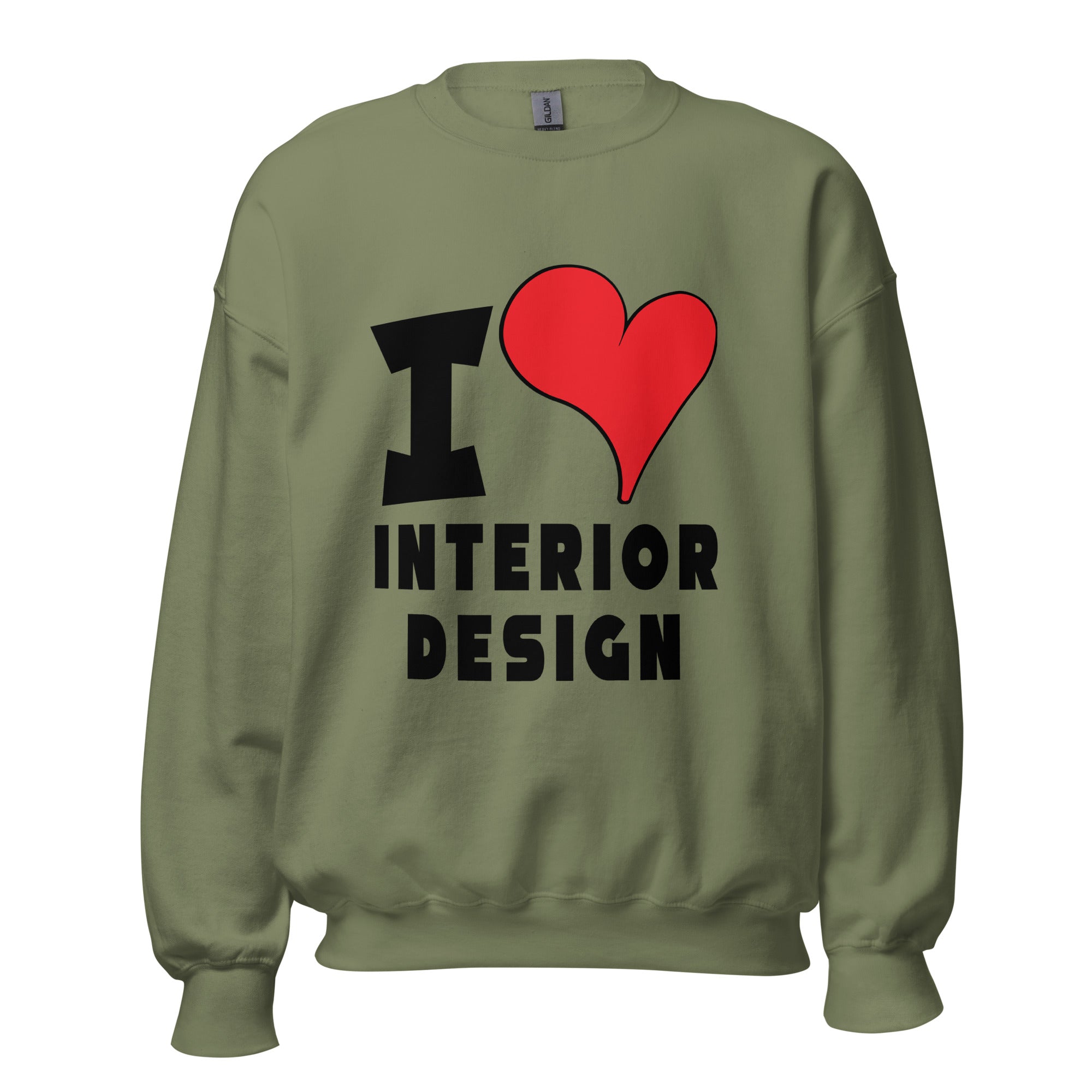 Unisex Sweatshirt - I Love Interior Design Red