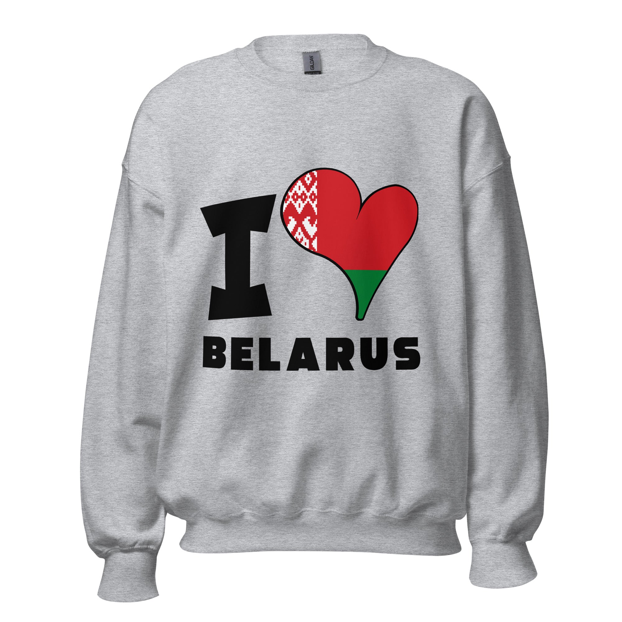 Unisex Sweatshirt - I Love Belarus Flag