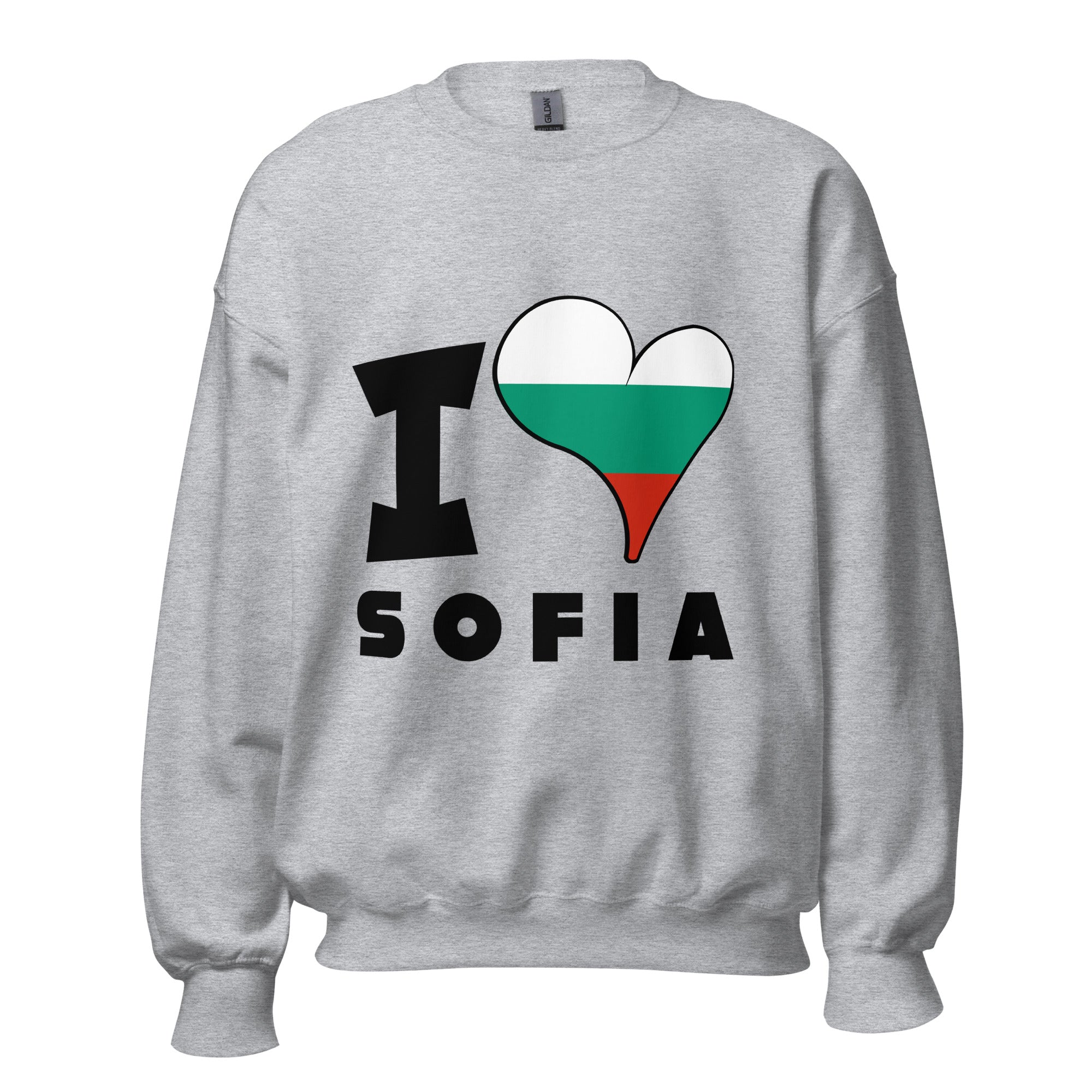 Unisex Sweatshirt - I Love Sofia Flag