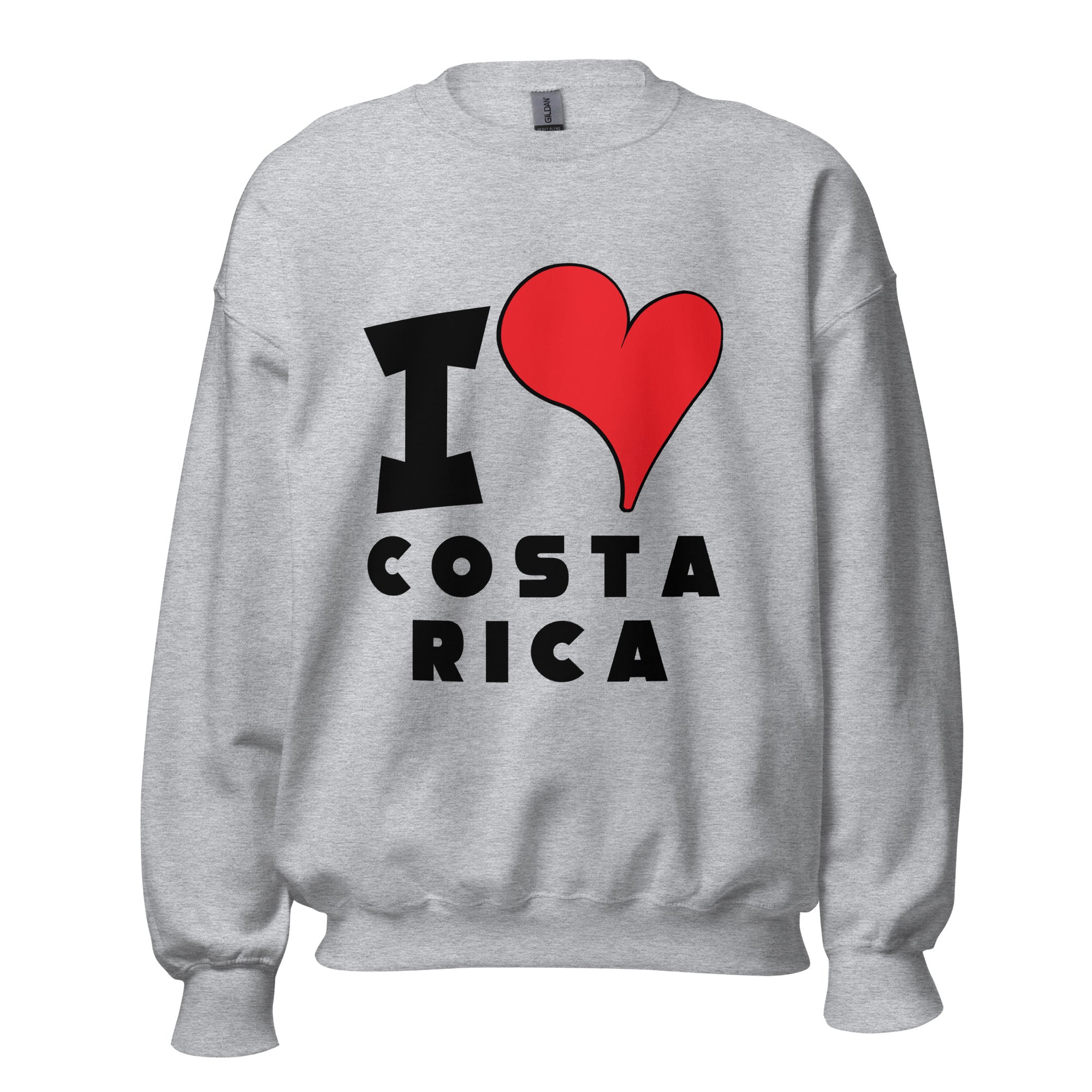 Unisex Sweatshirt - I Love Costa Rica Red