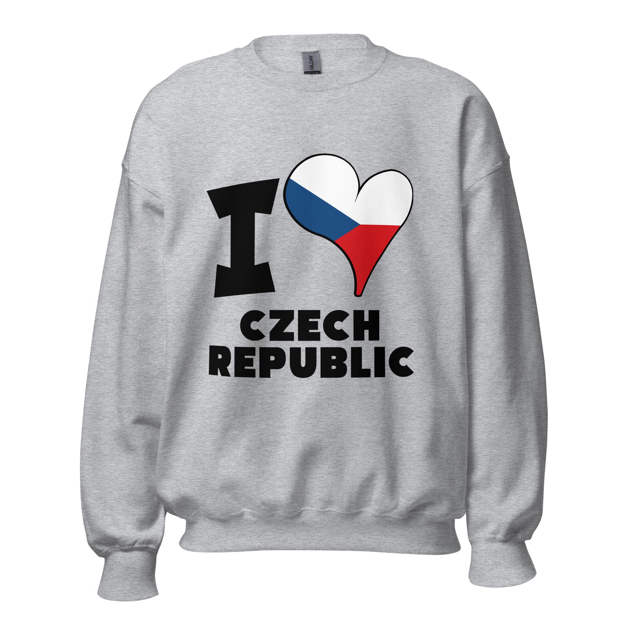 Unisex Sweatshirt - I Love Czech Republic Flag