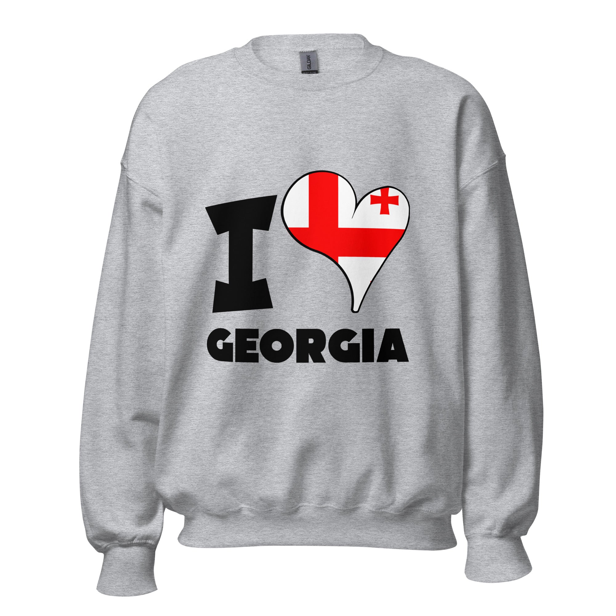 Unisex Sweatshirt - I Love Georgia Flag