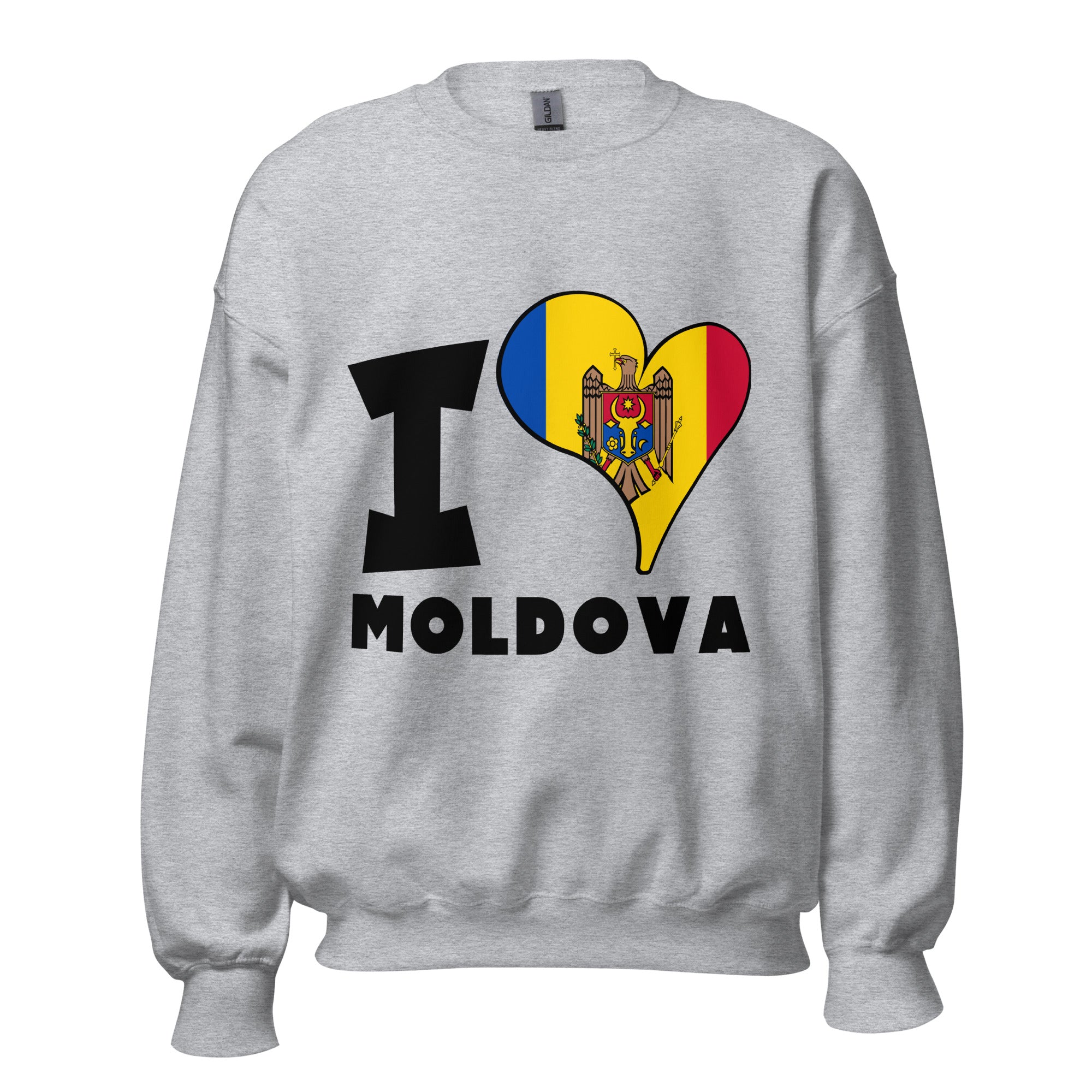 Unisex Sweatshirt - I Love Moldova Flag