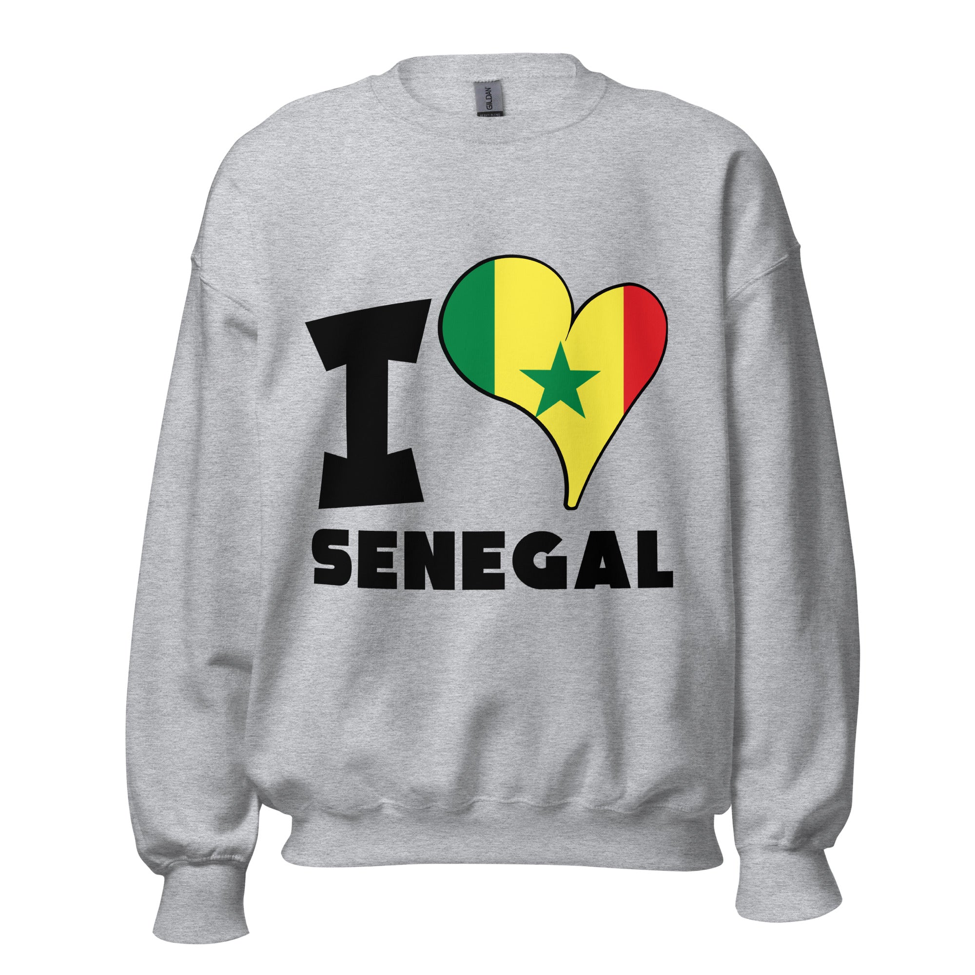 Unisex Sweatshirt - I Love Senegal Flag