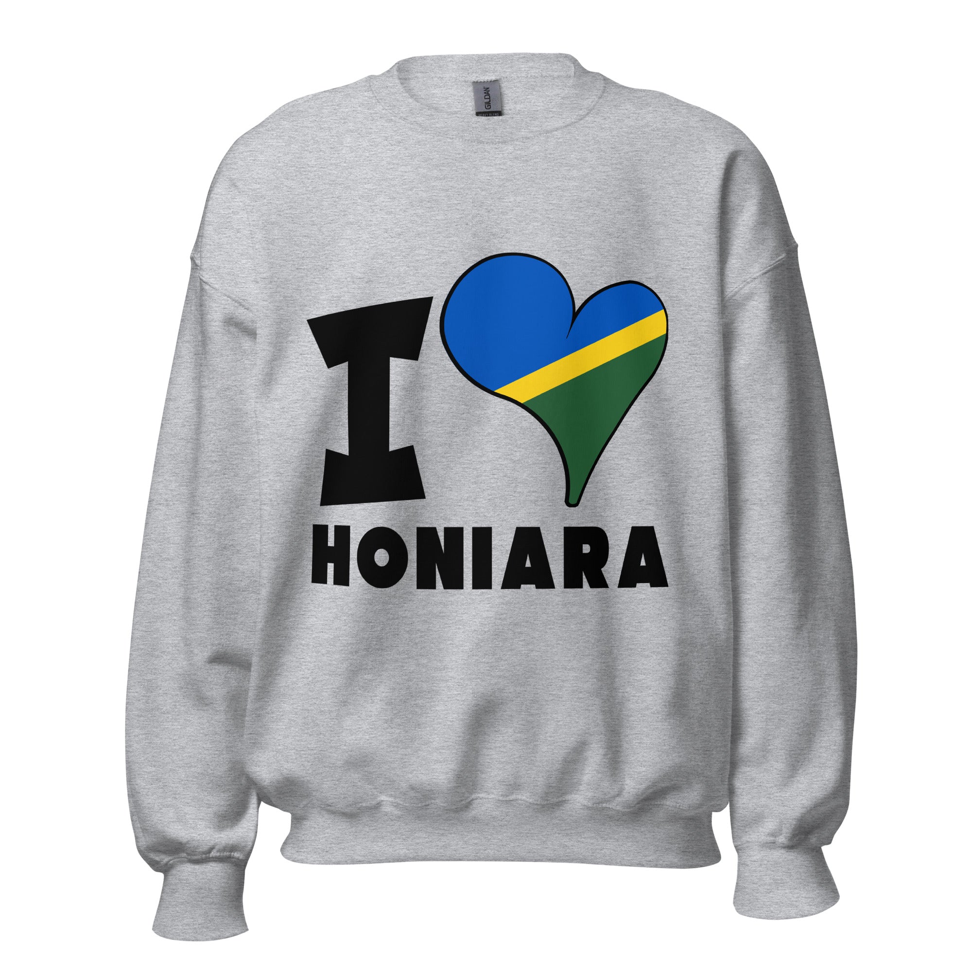 Unisex Sweatshirt - I Love Honiara Flag