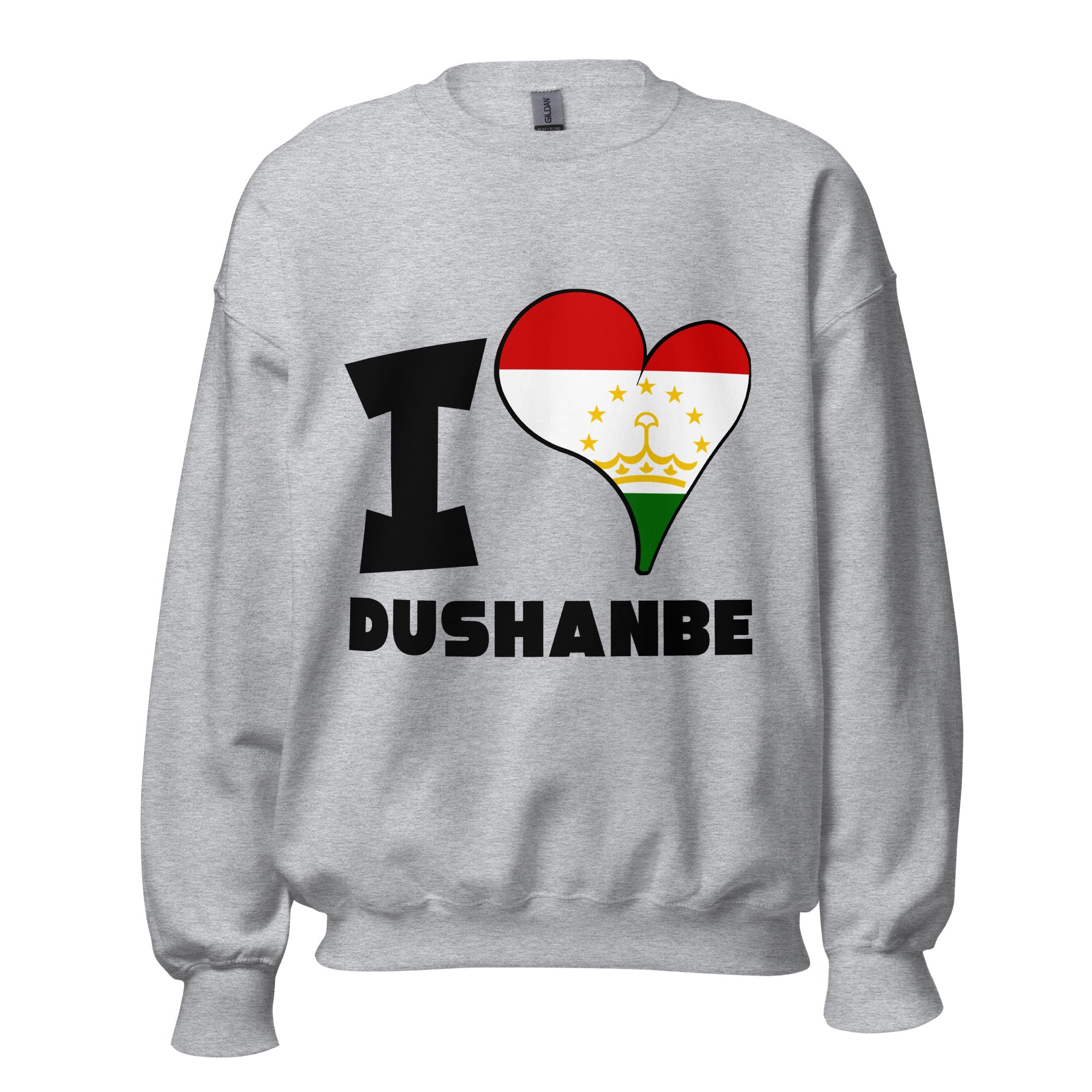 Unisex Sweatshirt - I Love Dushanbe Flag