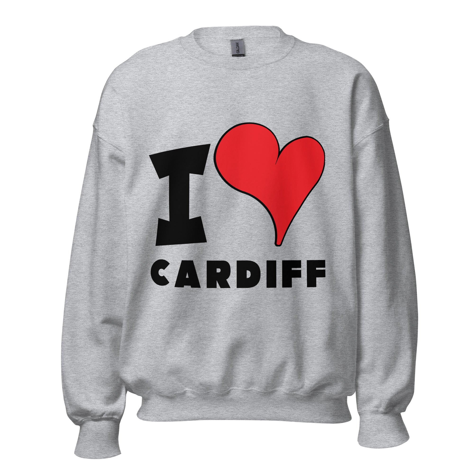 Unisex Sweatshirt - I Love Cardiff Red