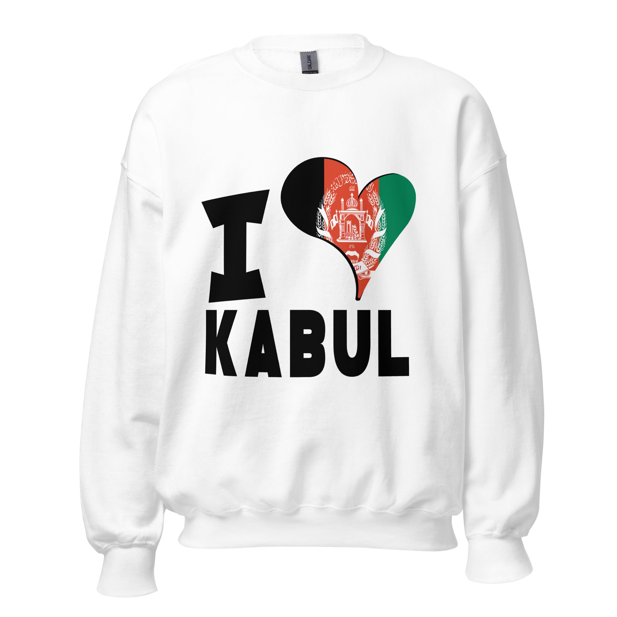 Unisex Sweatshirt - I Love Kabul Flag