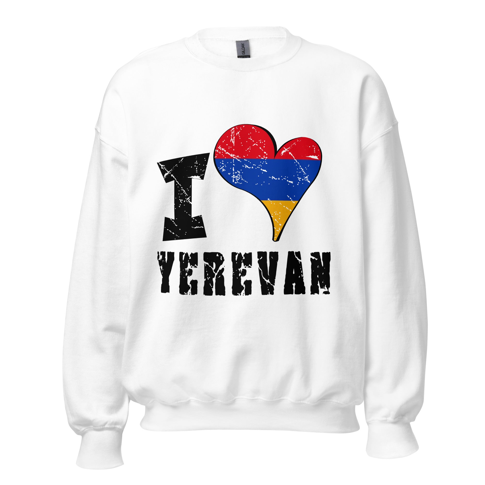 Unisex Sweatshirt - I Love Yerevan with scratchy flag