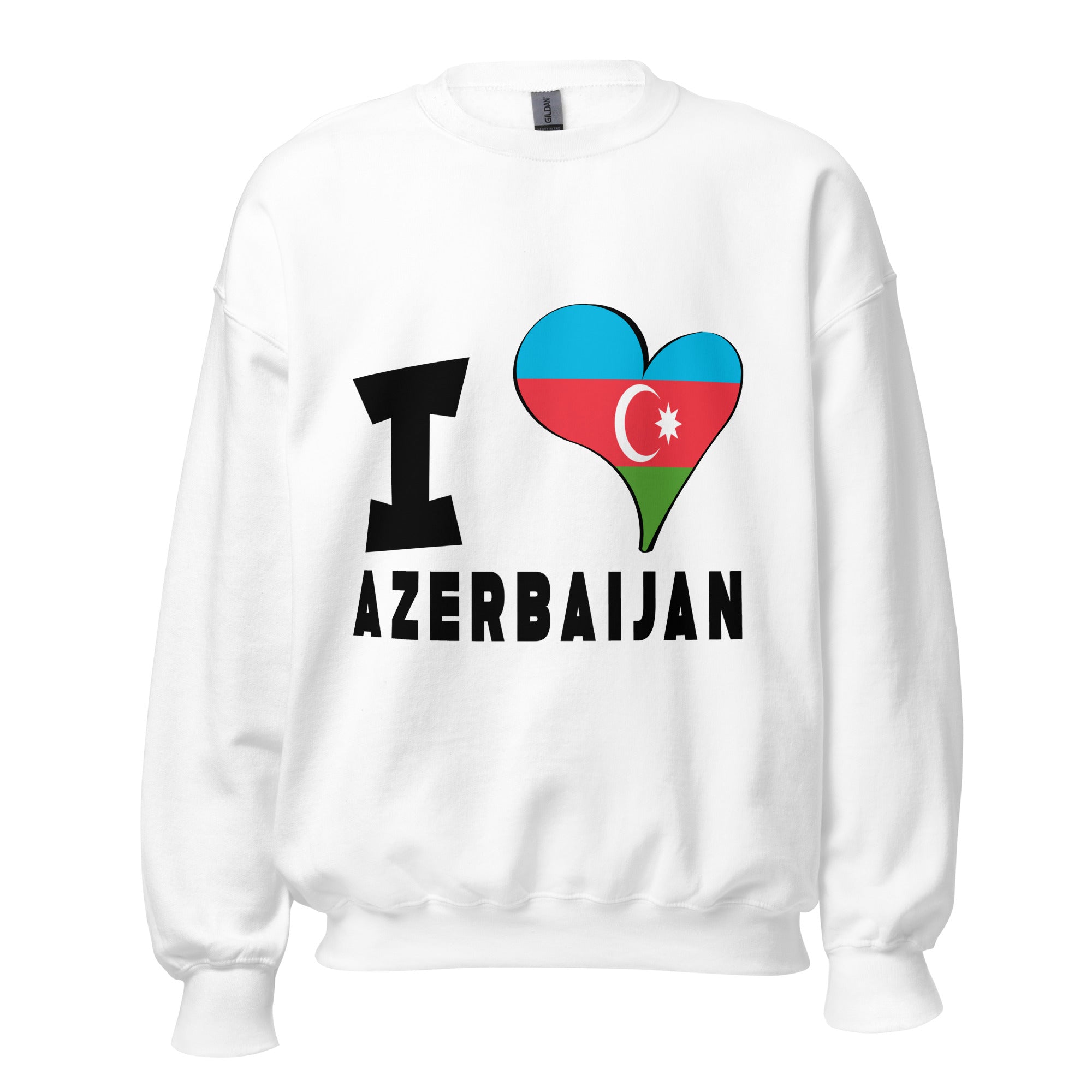 Unisex Sweatshirt - I Love Azerbaijan Flag