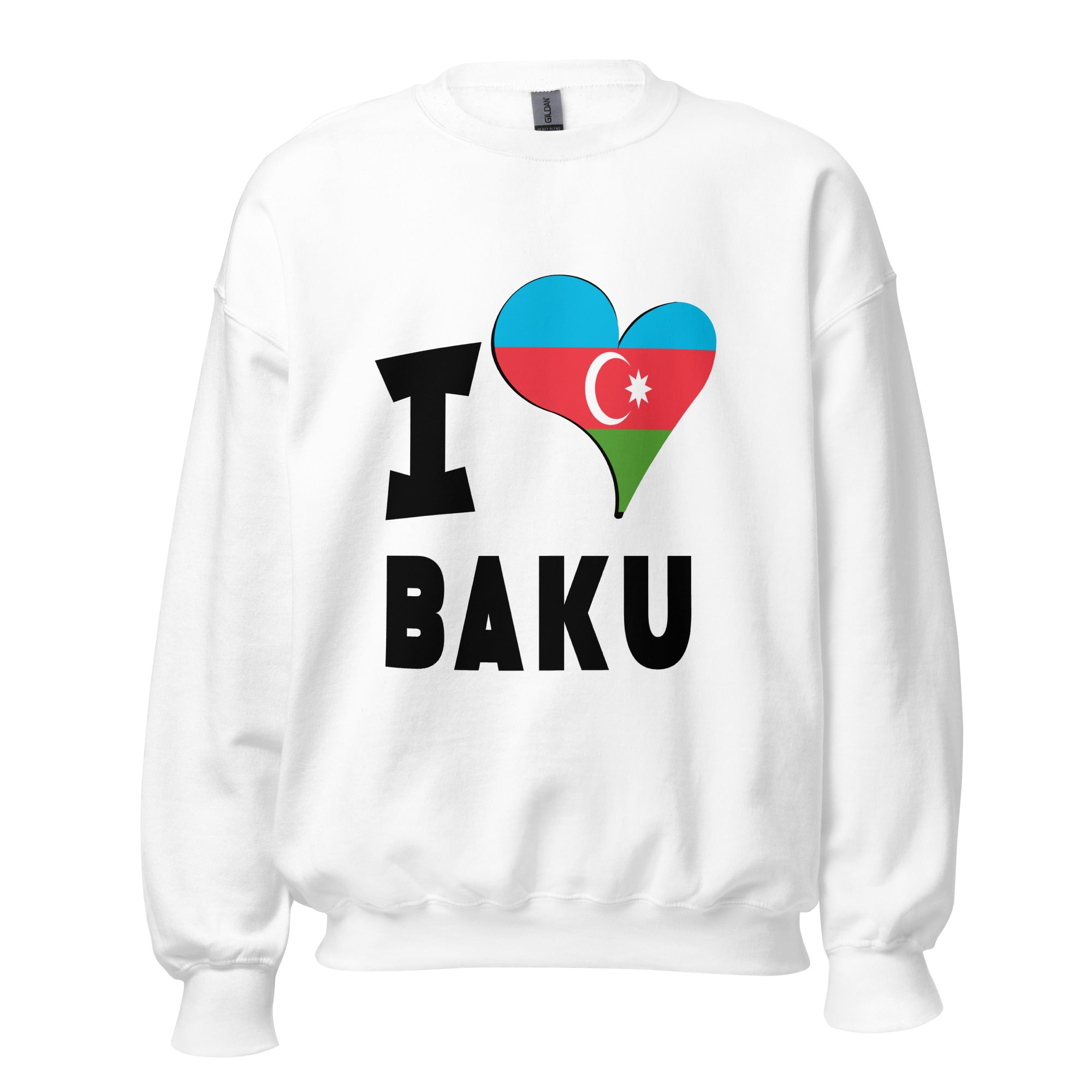 Unisex Sweatshirt - I Love Baku Flag