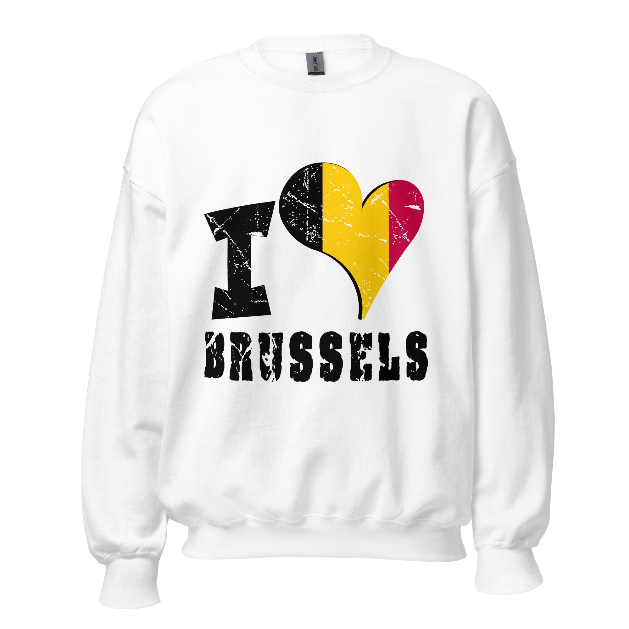 Unisex Sweatshirt - I Love Brussels with scratchy flag