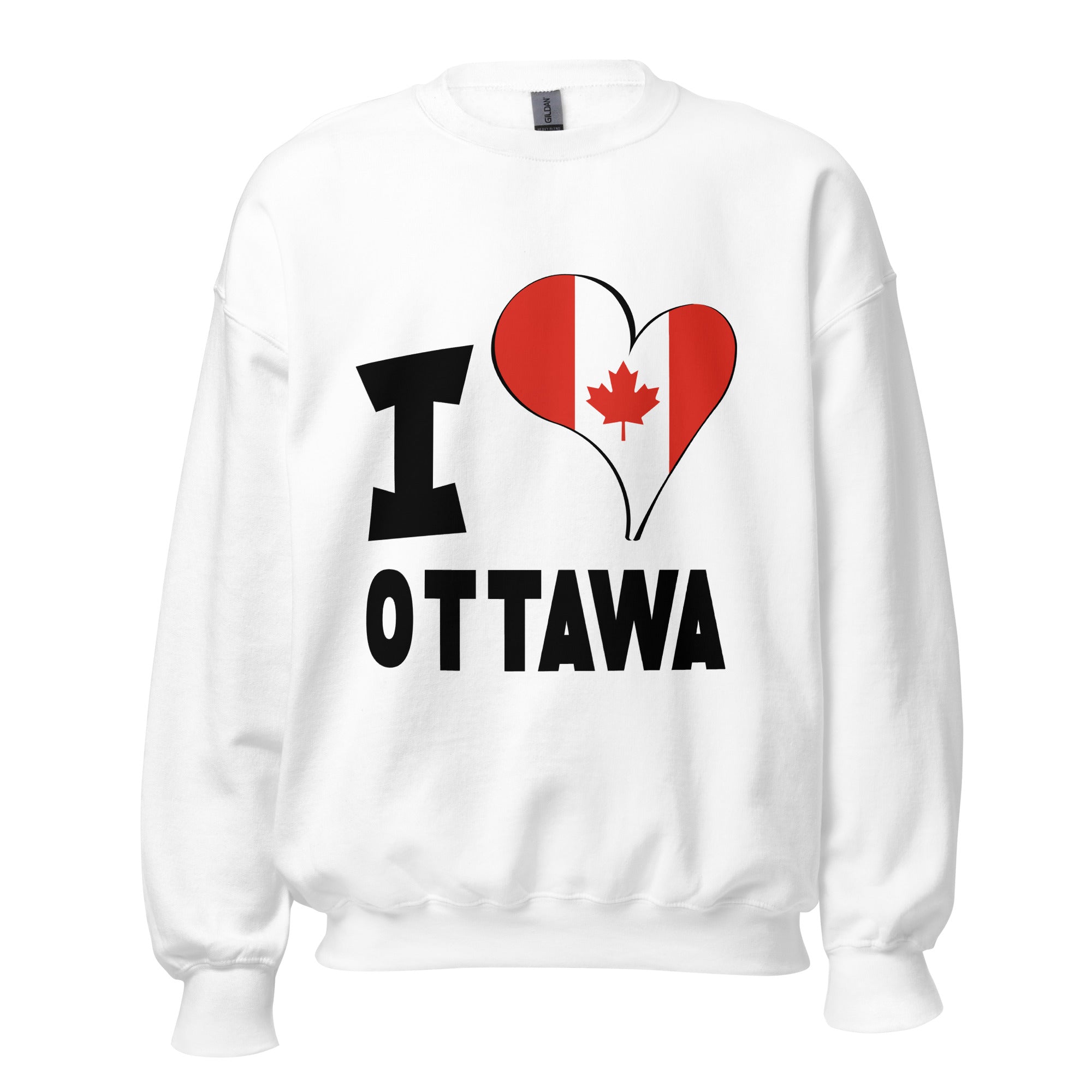 Unisex Sweatshirt - I Love Ottawa Flag