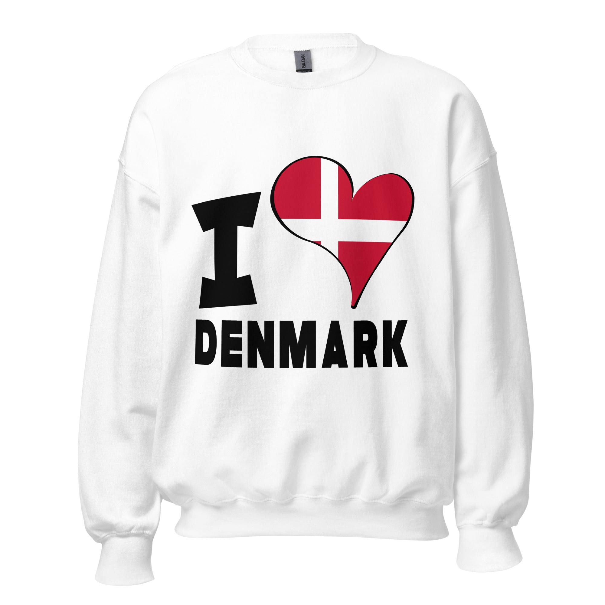 Unisex Sweatshirt - I Love Denmark Flag