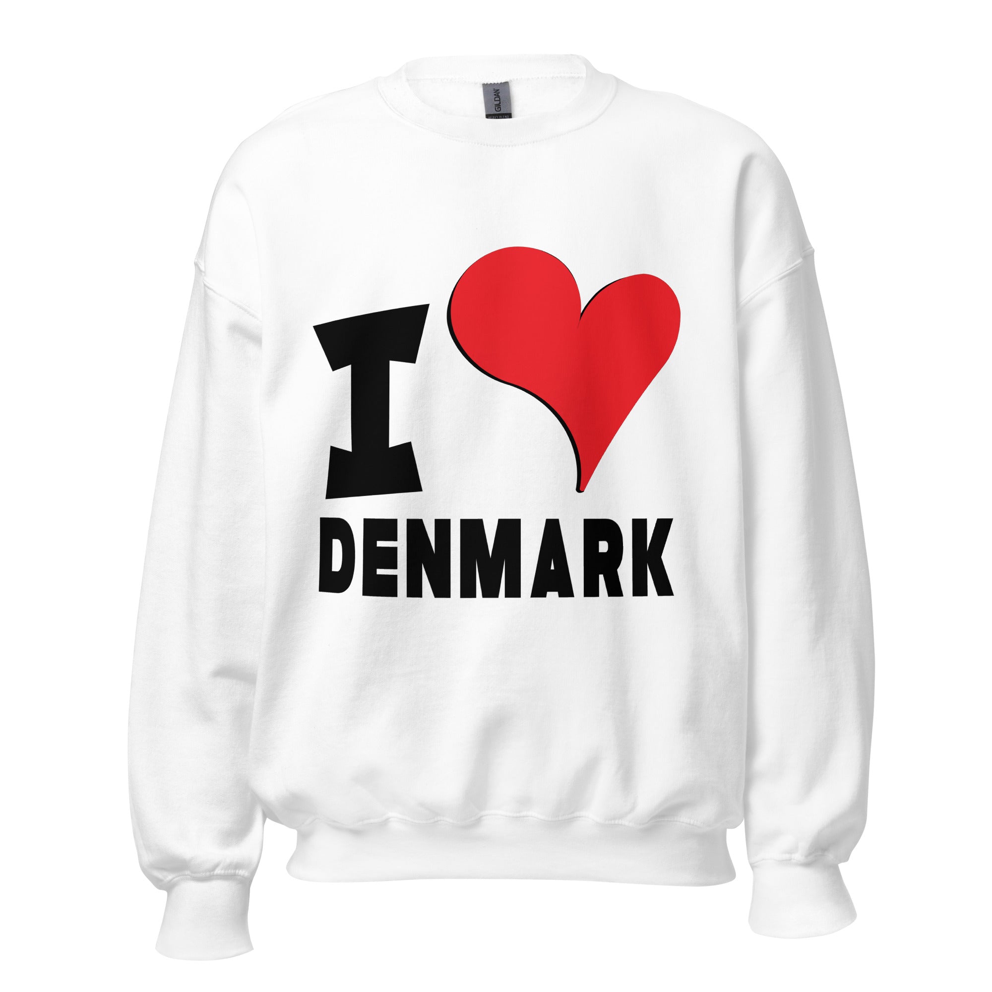 Unisex Sweatshirt - I Love Denmark Red