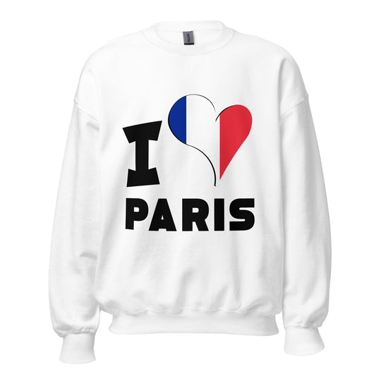 Unisex Sweatshirt - I Love Paris Flag