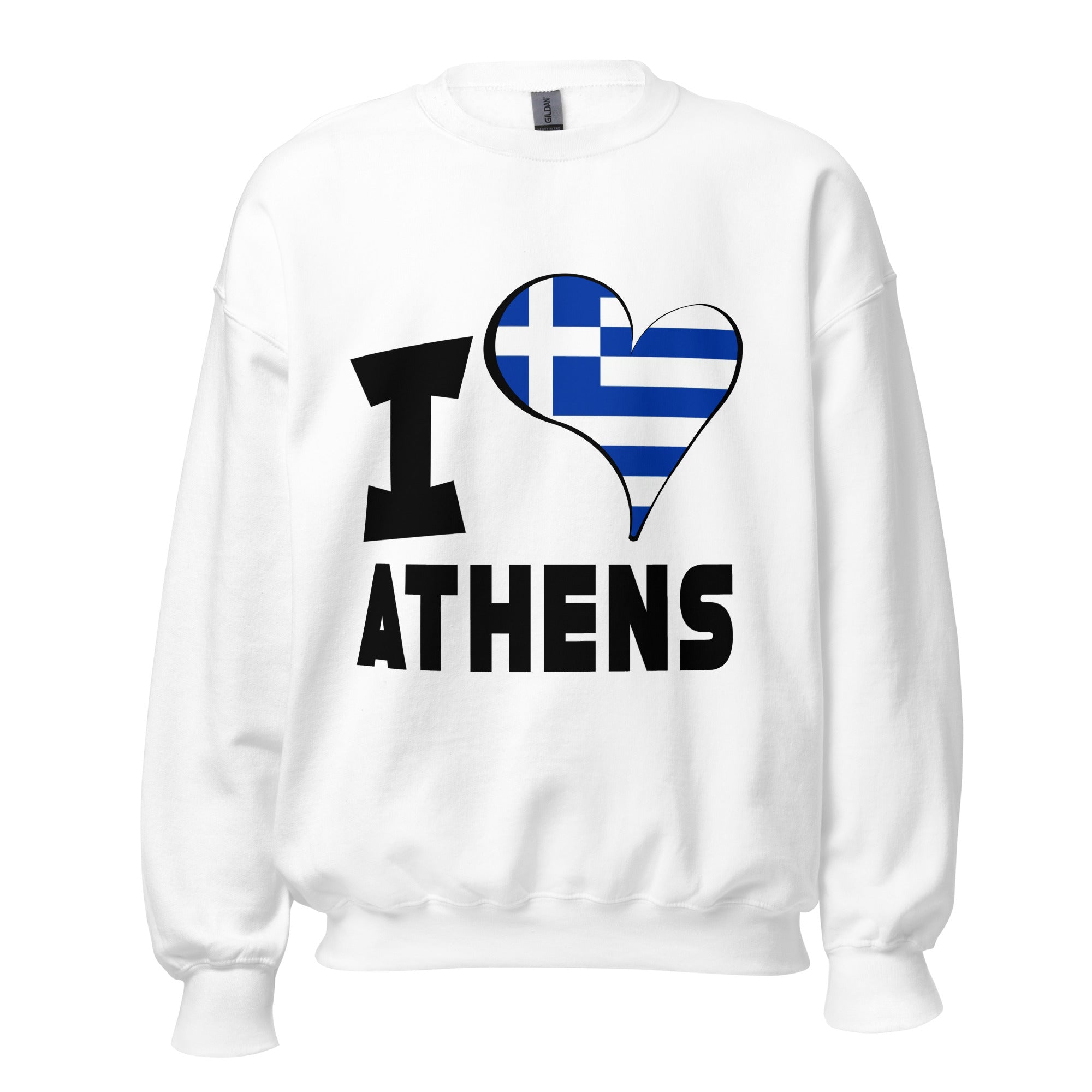 Unisex Sweatshirt - I Love Athens Flag