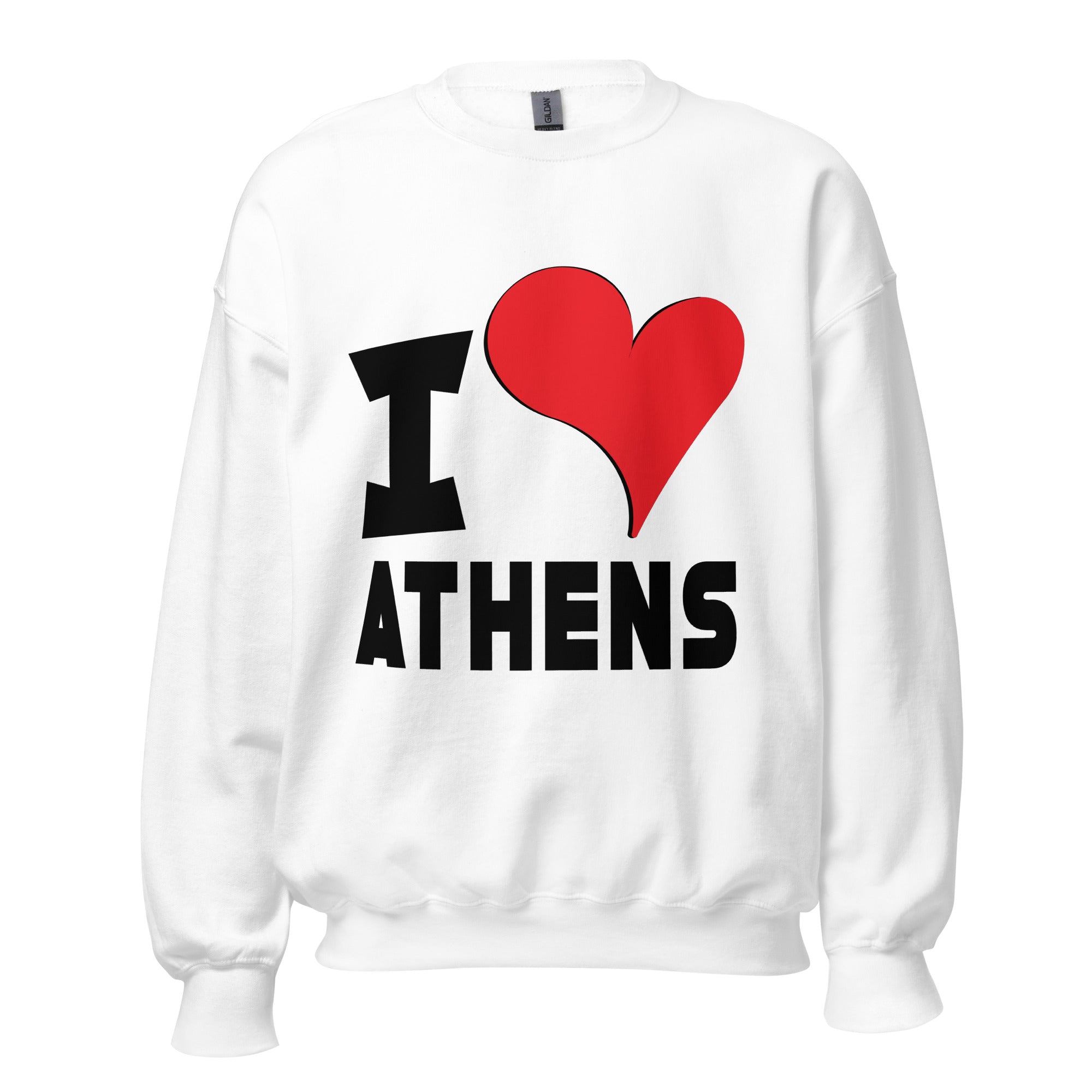 Unisex Sweatshirt - I Love Athens Red