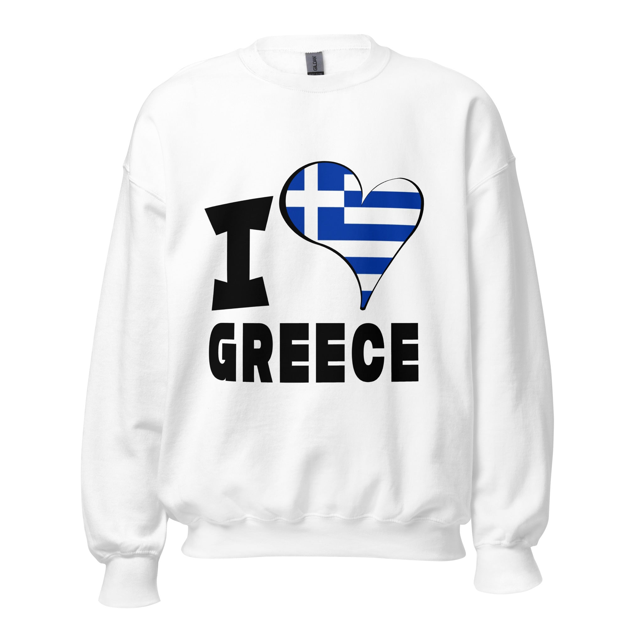 Unisex Sweatshirt - I Love Greece Flag