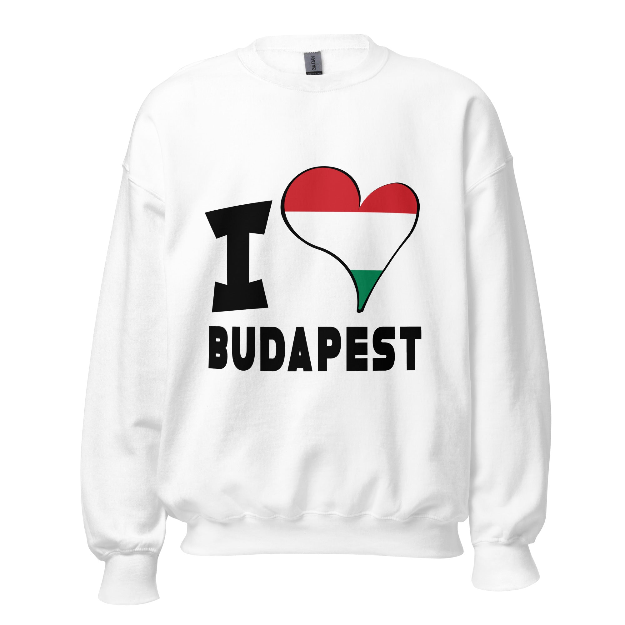 Unisex Sweatshirt - I Love Budapest Flag