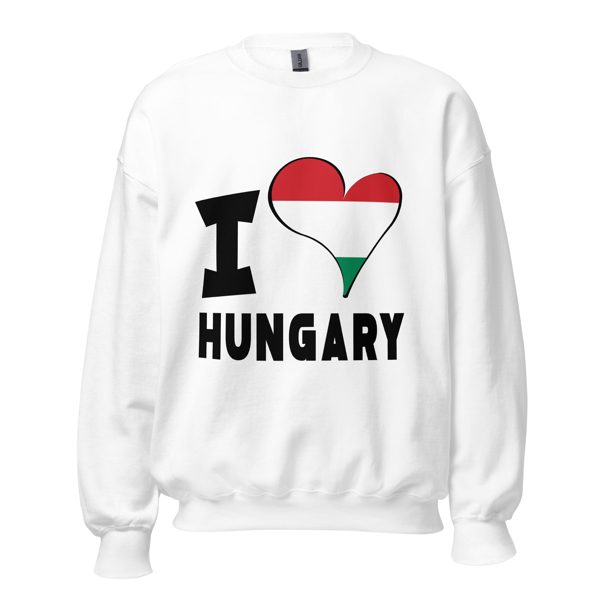 Unisex Sweatshirt - I Love Hungary Flag