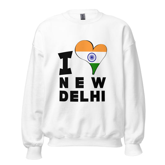 Unisex Sweatshirt - I Love New Delhi Flag