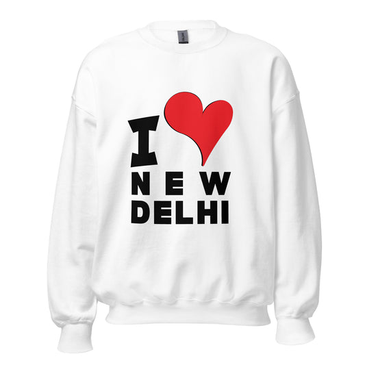 Unisex Sweatshirt - I Love New Delhi Red
