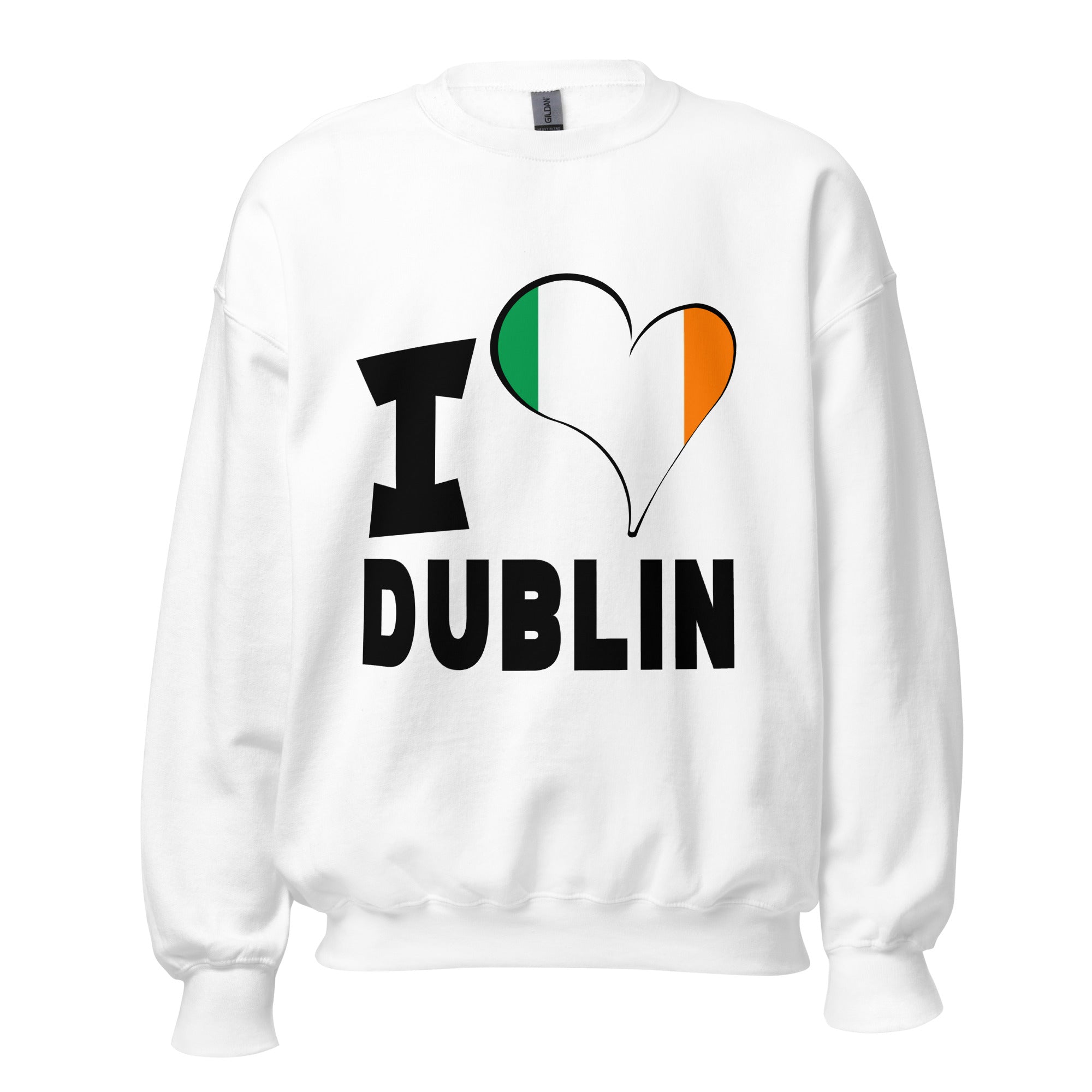 Unisex Sweatshirt - I Love Dublin Flag