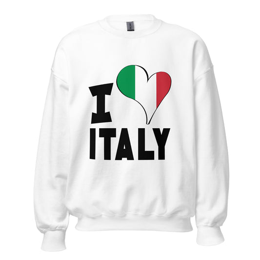 Unisex Sweatshirt - I Love Italy Flag