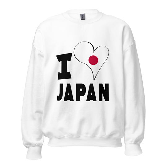 Unisex Sweatshirt - I Love Japan Flag
