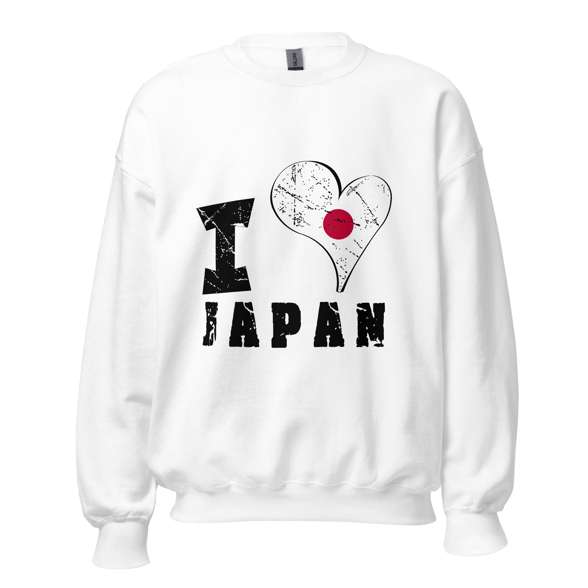 Unisex Sweatshirt - I Love Japan with scratchy flag