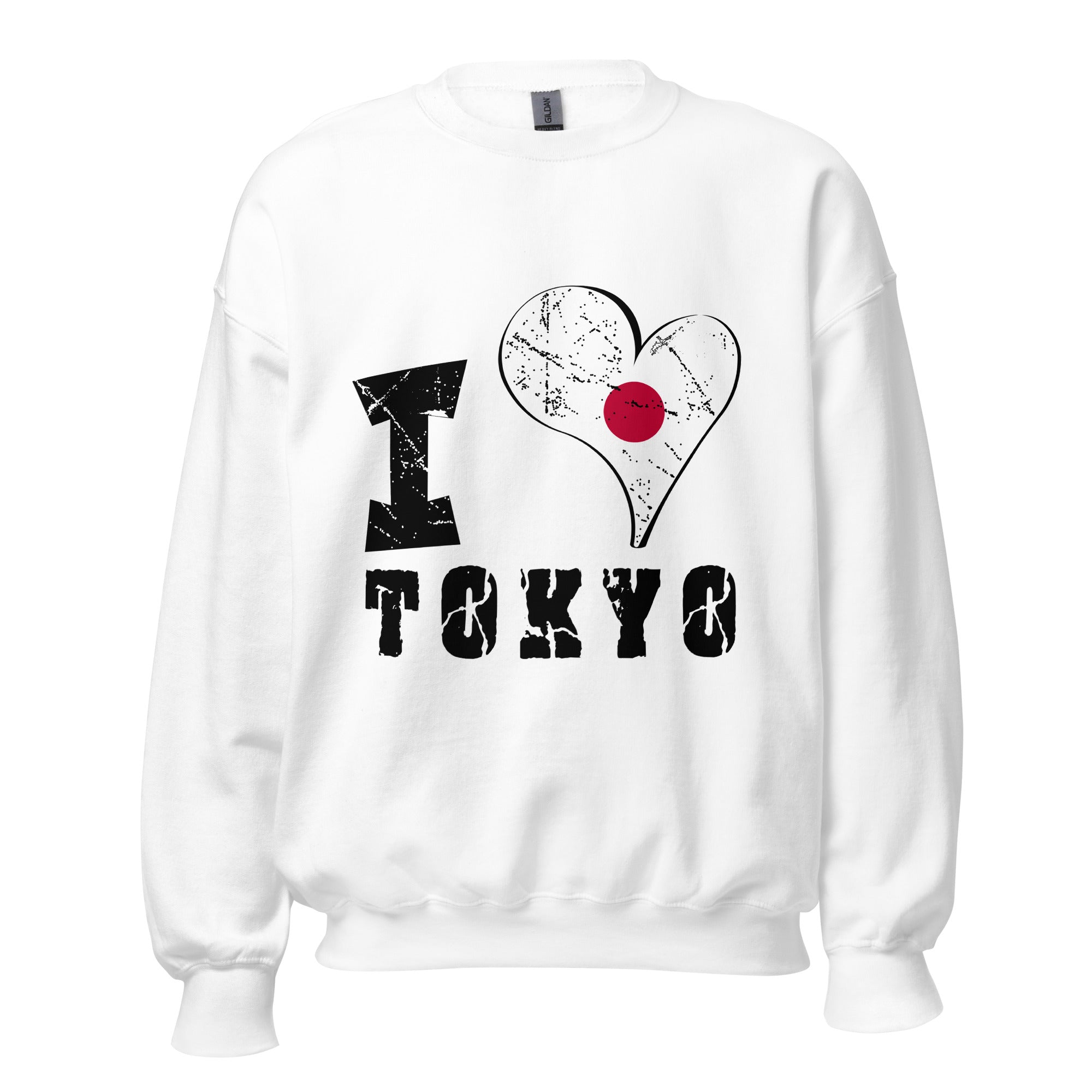 Unisex Sweatshirt - I Love Tokyo with scratchy flag