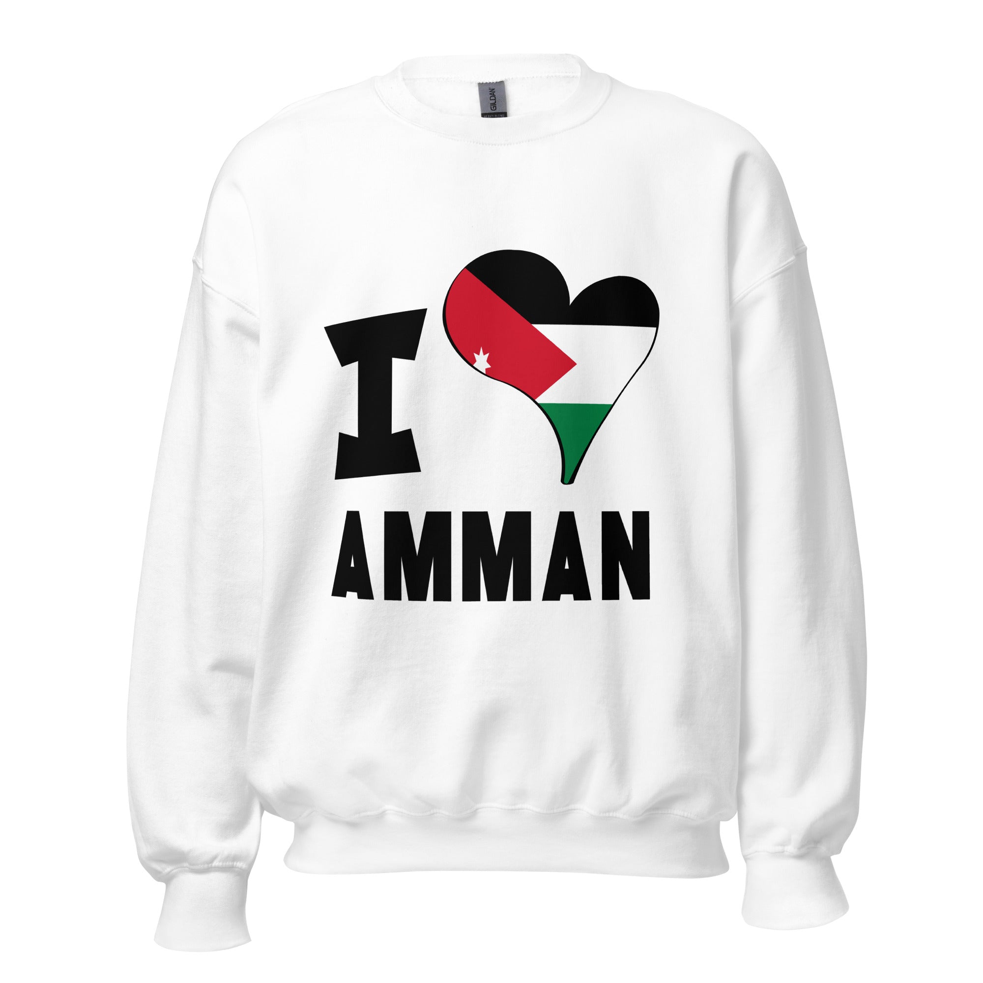 Unisex Sweatshirt - I Love Amman Flag