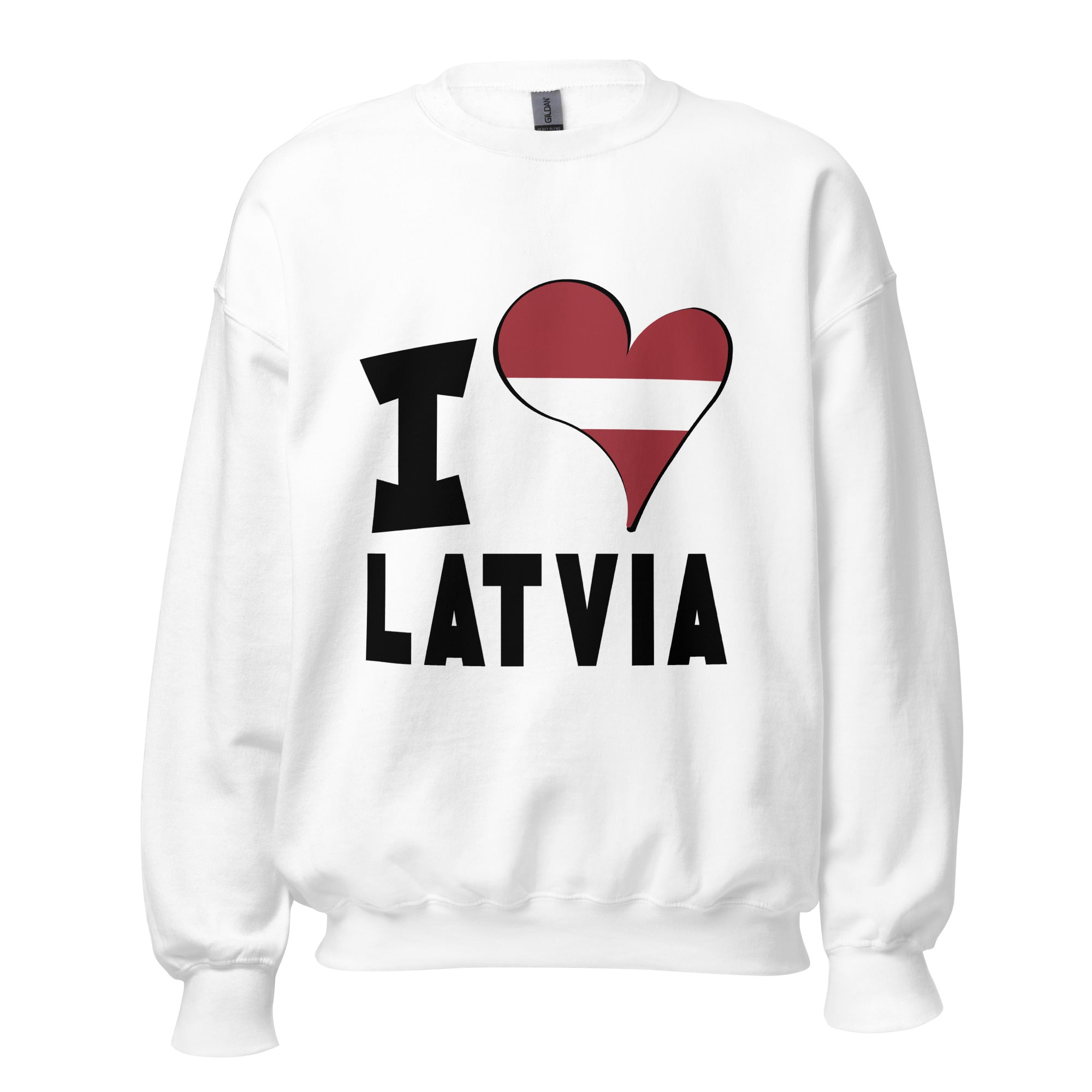 Unisex Sweatshirt - I Love Latvia Flag