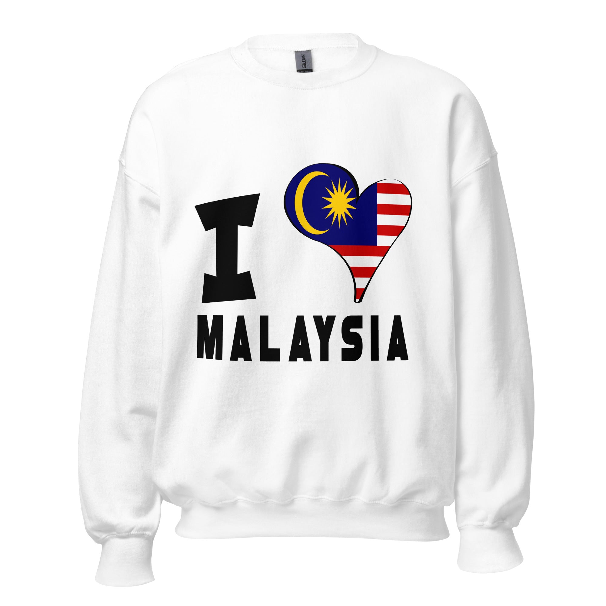 Unisex Sweatshirt - I Love Malaysia Flag