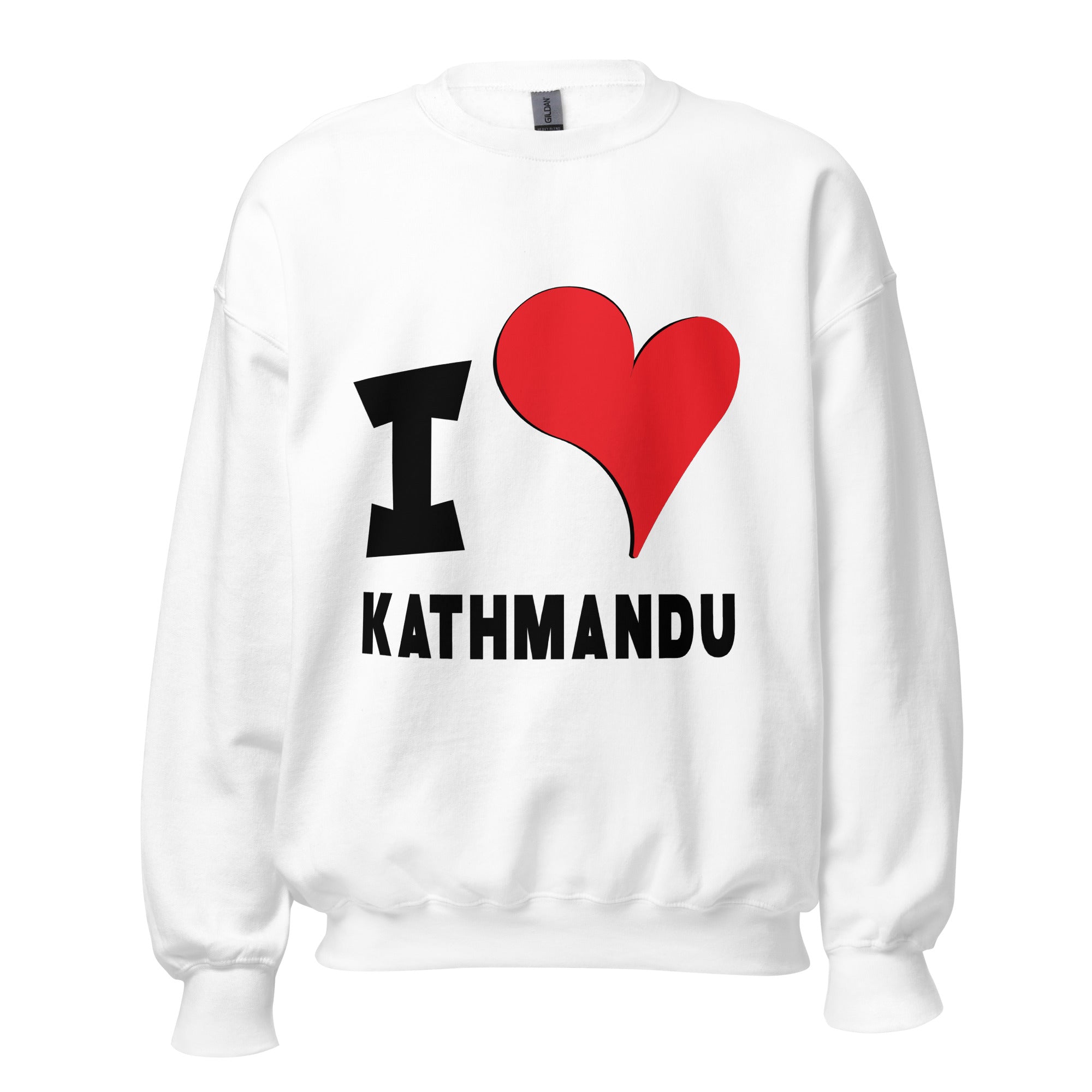 Unisex Sweatshirt - I Love Kathmandu Red