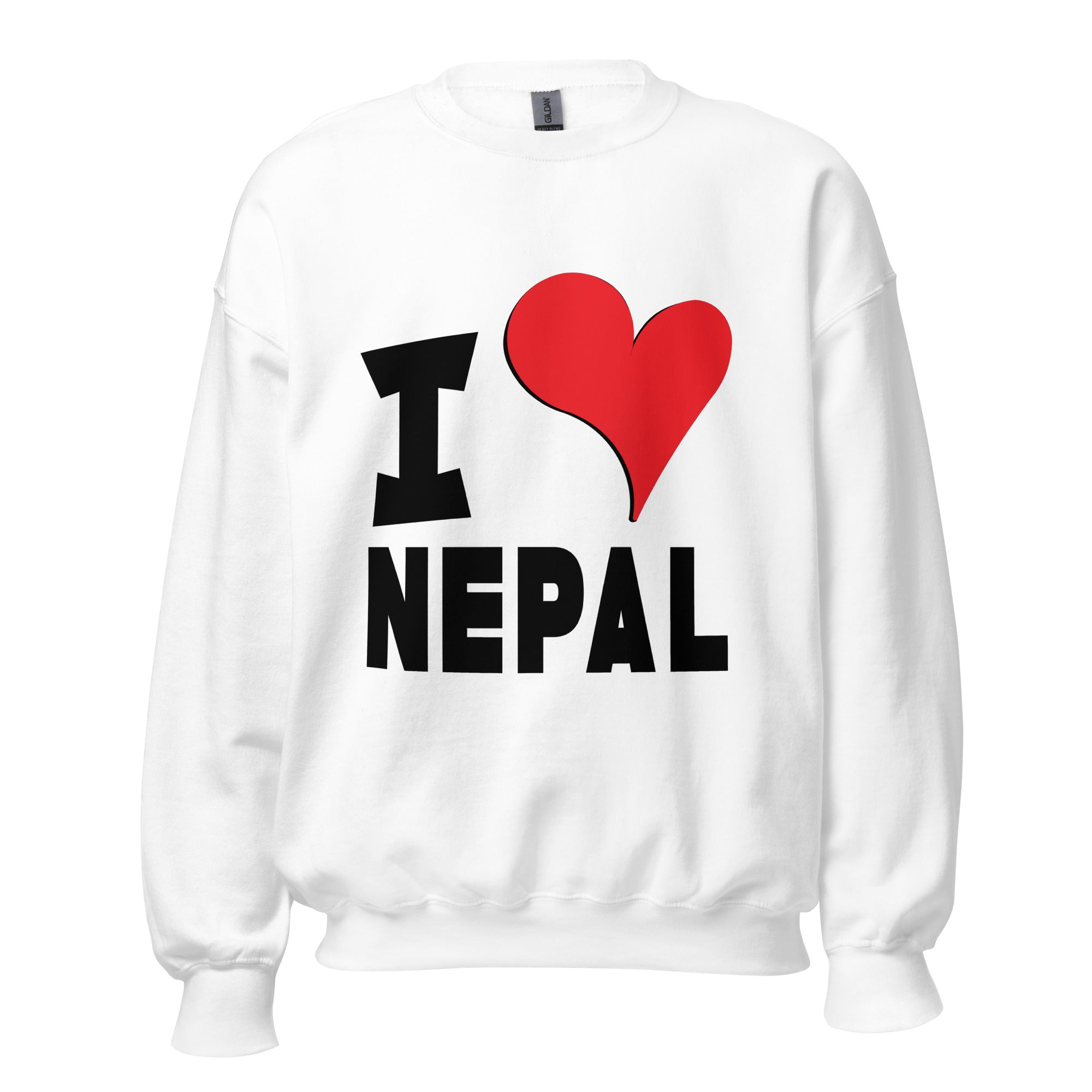 Unisex Sweatshirt - I Love Nepal Red